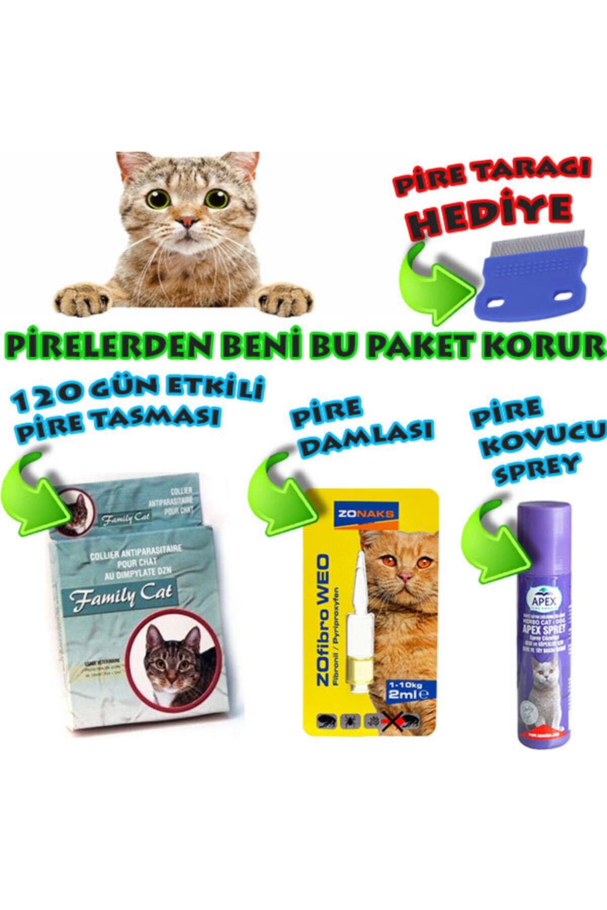 Ozzy Kedi Pire Koruma Ve Bakım Seti Kampanyalı