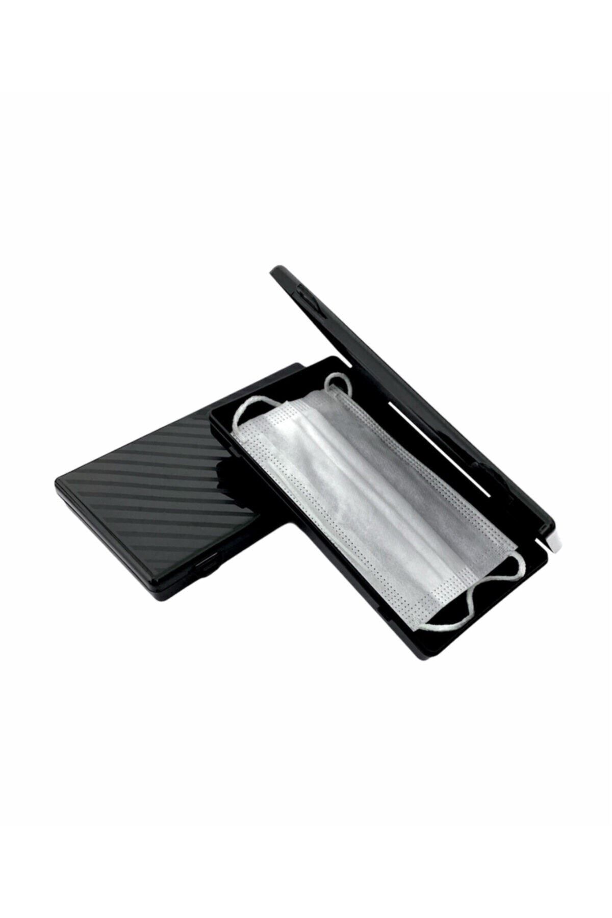 RoseRoi Maske Saklama Koruma Kutusu 1 Adet Klipsli Maske Saklama Kutusu Siyah 21x11 Cm