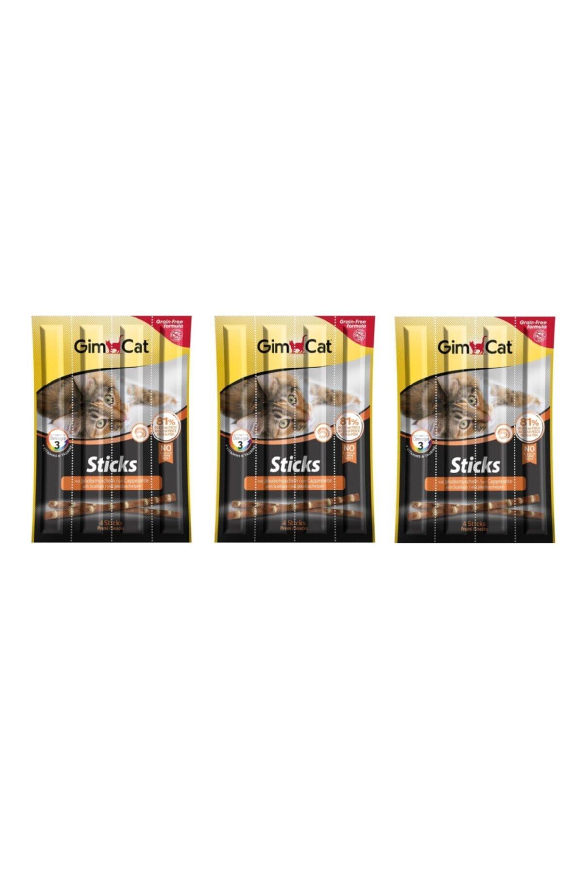 Gimcat Sticks Tahılsız Deniz Taraklı Kedi Ödül Çubukları 4'lü 20 Gr (3 Adet)