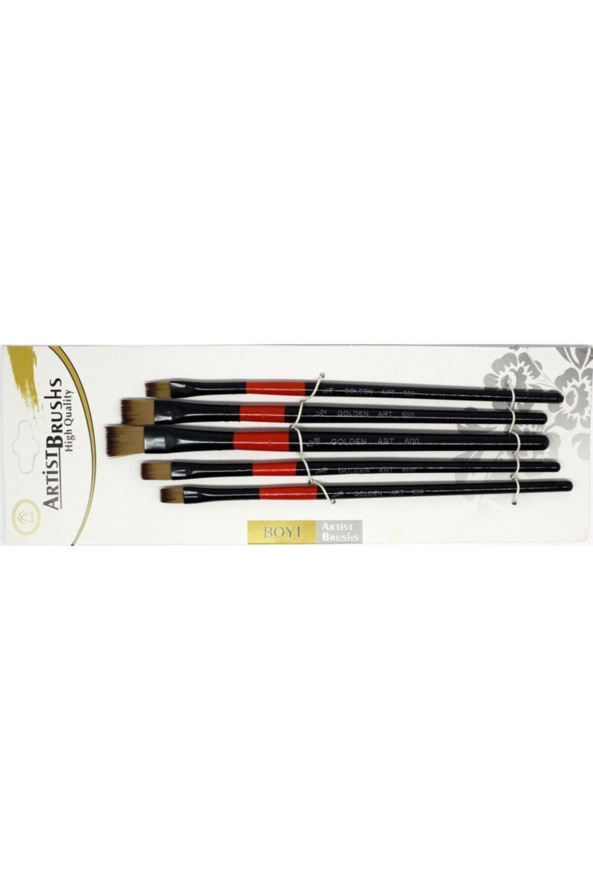 Rich Golden Art 600 Seri Düz Kesik Stroke 5'li Set Fırça