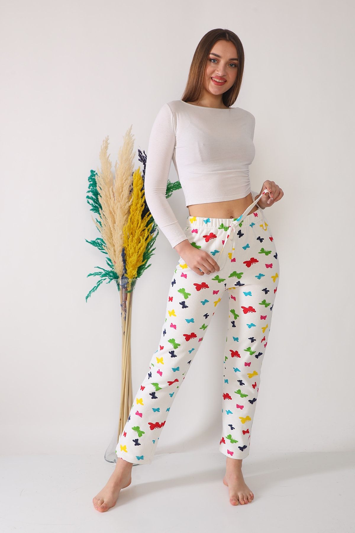 Arvin Kadın Kelebek Desen Pijama Altı