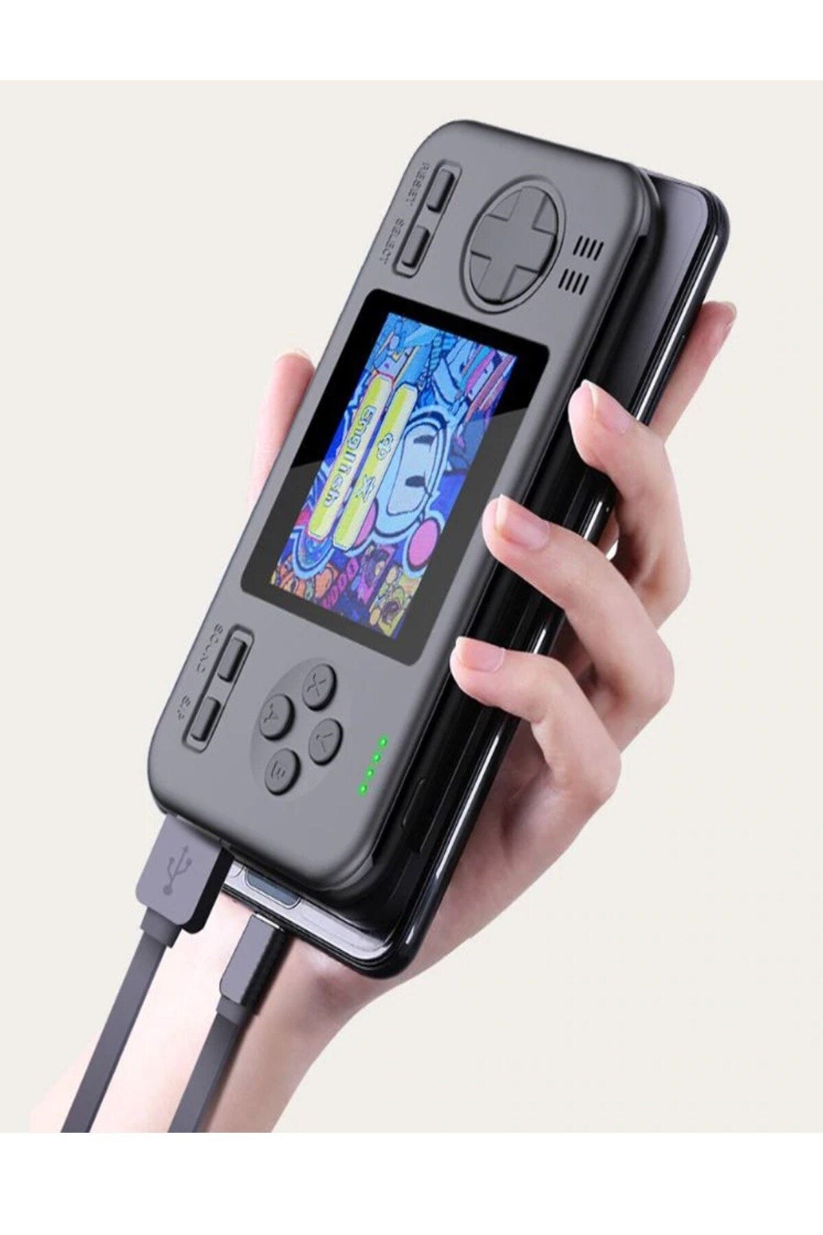 RoseRoi Powerbank Oyun Konsolu Tetris Atari 8000 Mah Sarj Güç Bankası 416 Oyunlu Gameboy