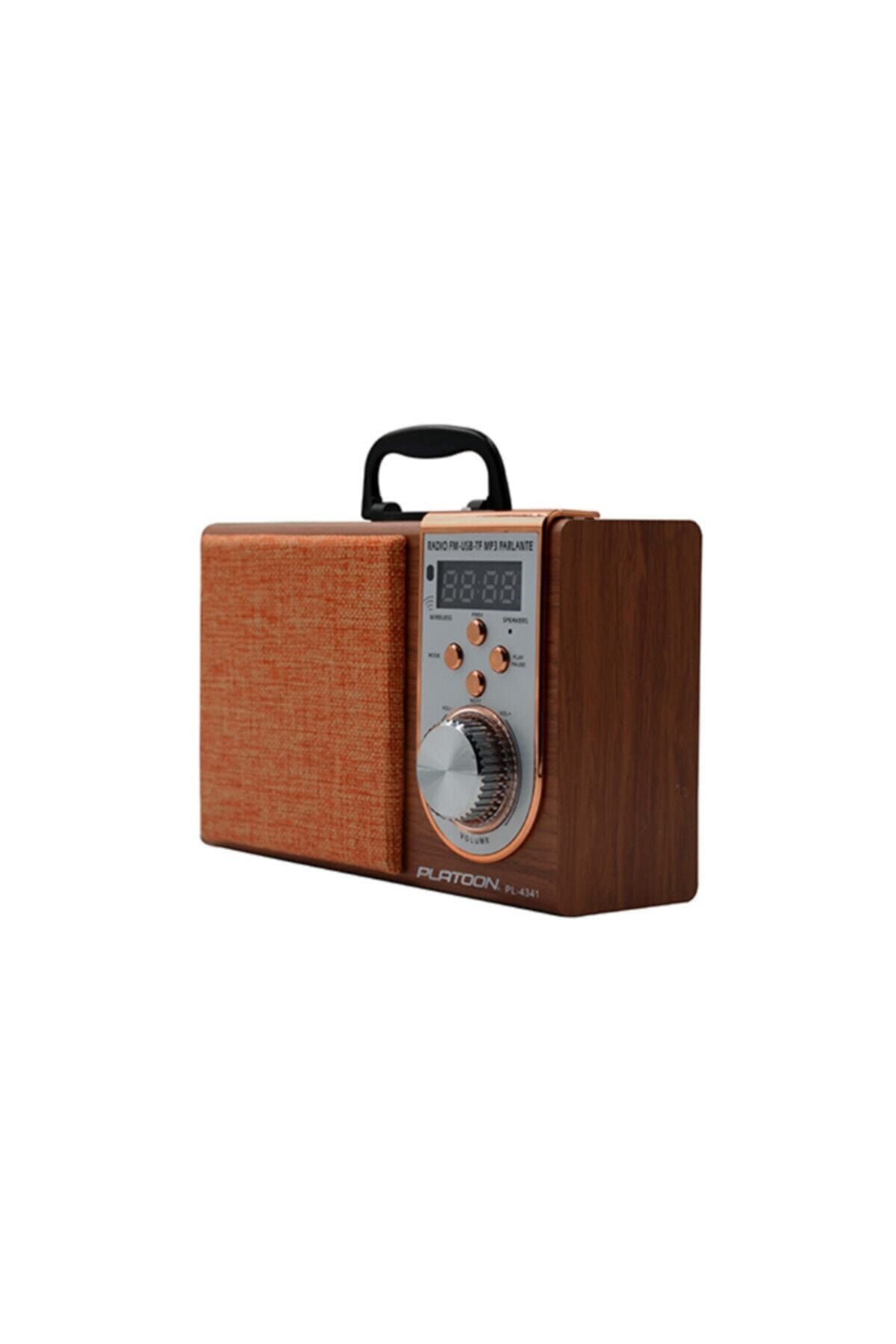 Platoon Pl-4341 Bluetooth Lu Taşınabilir Hoparlör Usb Sd Girişli Fm Radio