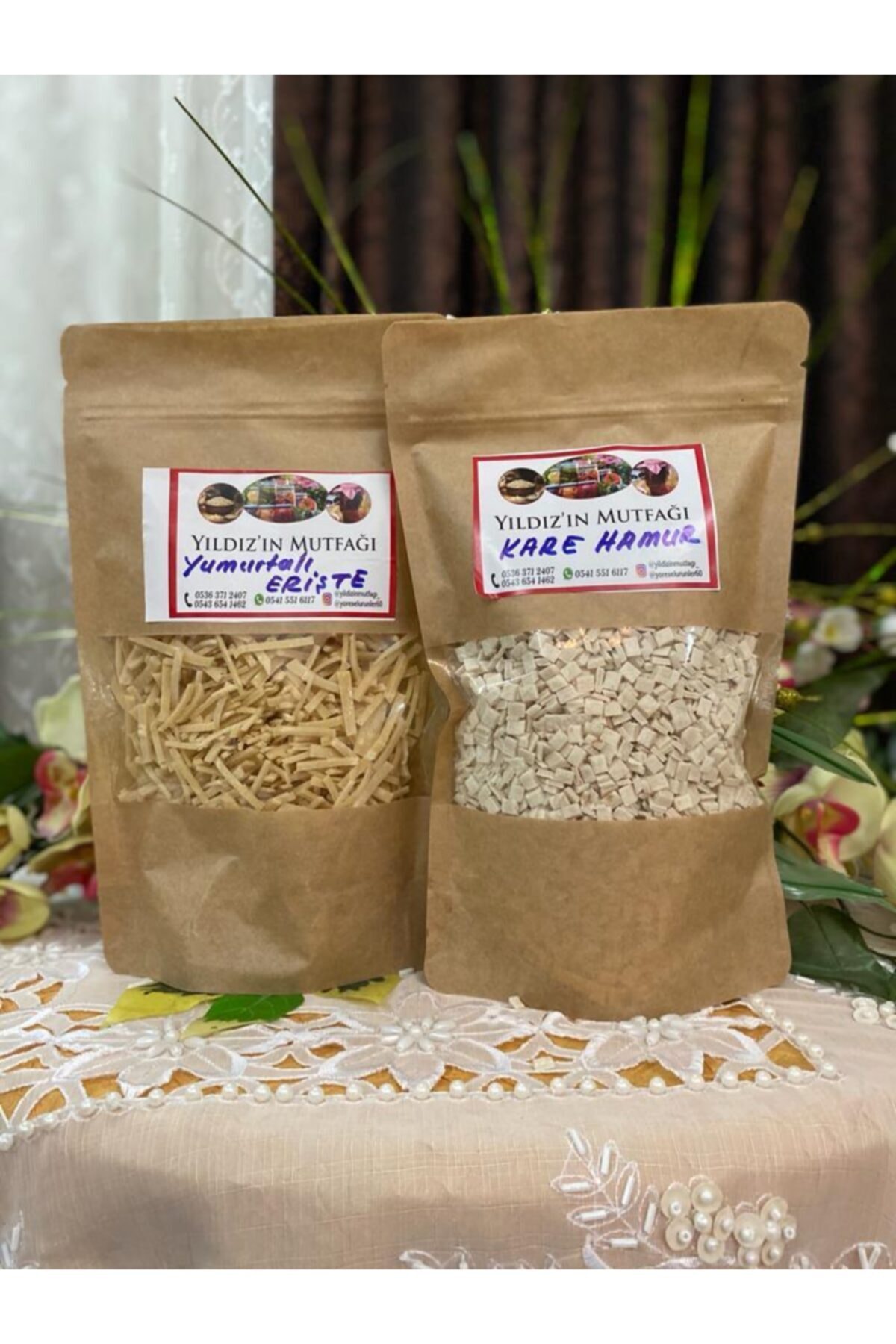 YİLDİZİNMUTFAGİ Yumurtalı Erişte(1kg) Ve Kare Makarna Hamuru(1kg)