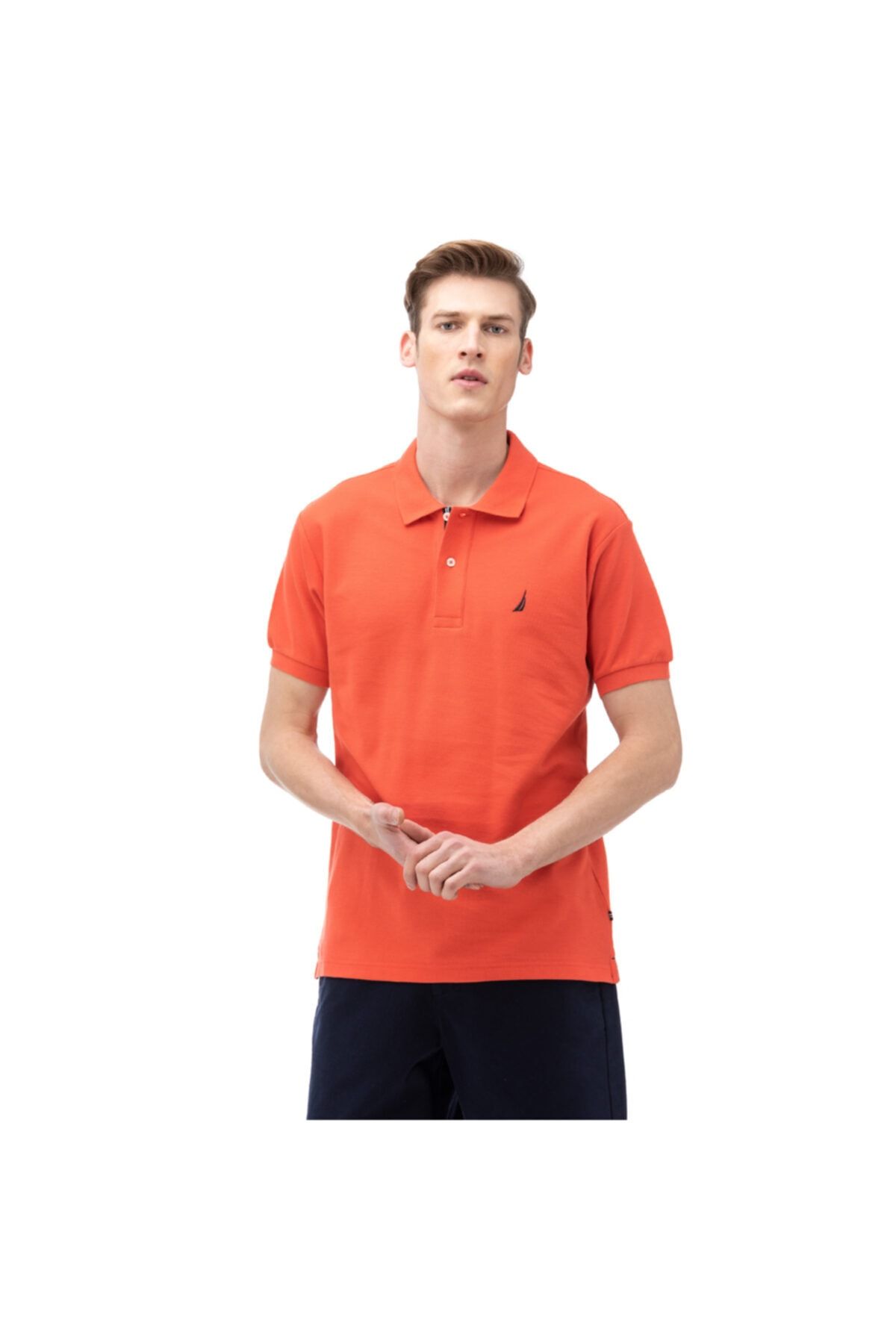 Nautica Nautıca Erkek Turuncu Kısa Kollu Pamuklu Classıc Fıt Polo