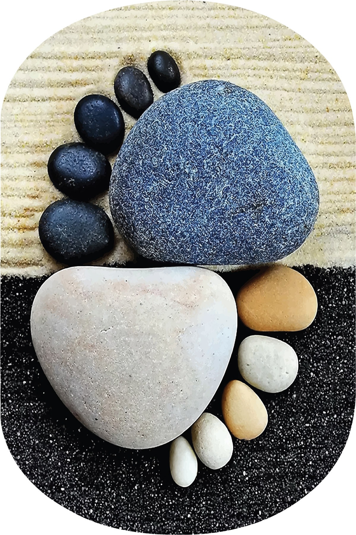 Resmiro Parmak Desenli 2'li Banyo Paspası (50x60 Cm - 60x100 Cm) Brc502