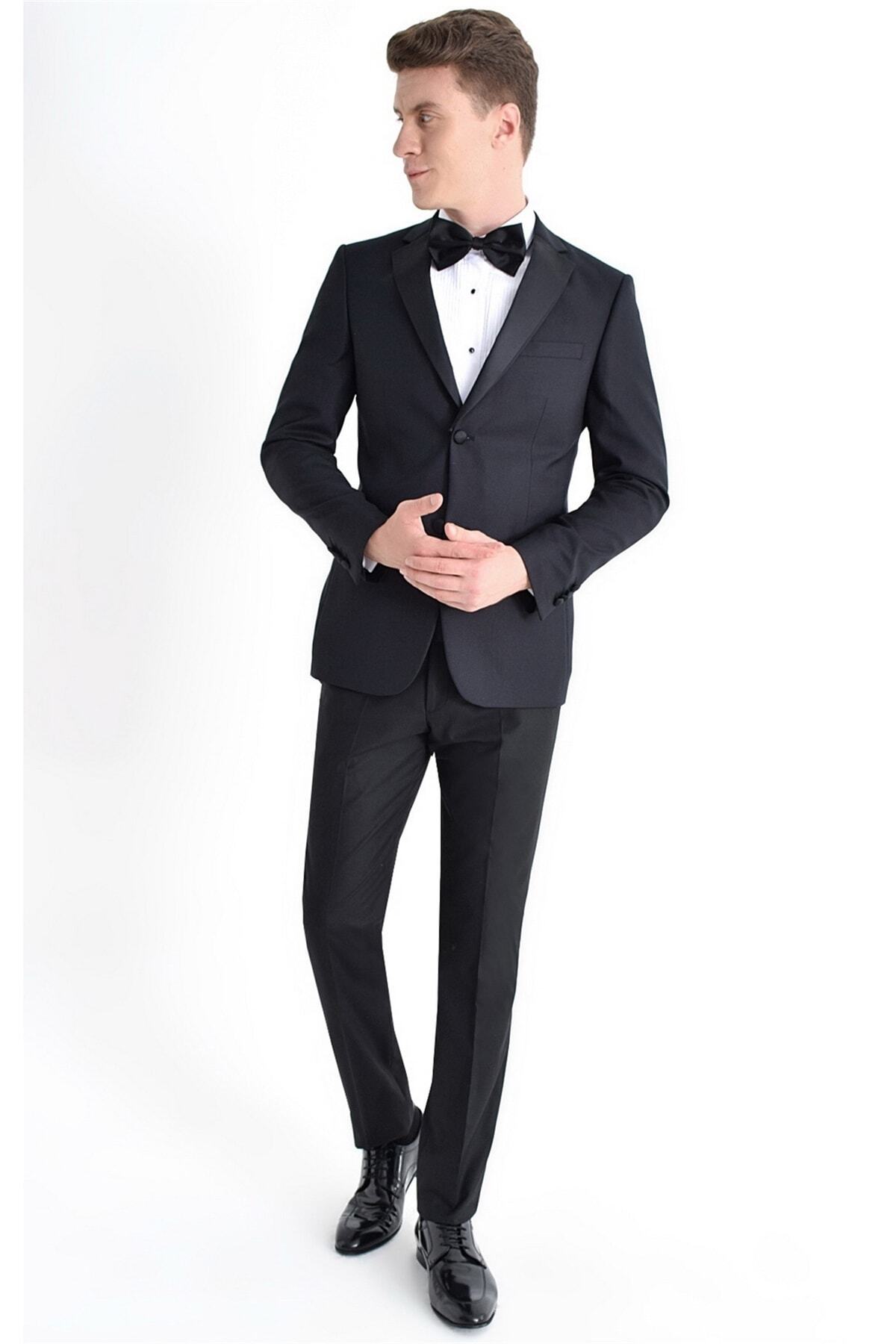 Efor 046 Slim Fit Siyah Black Takım Elbise