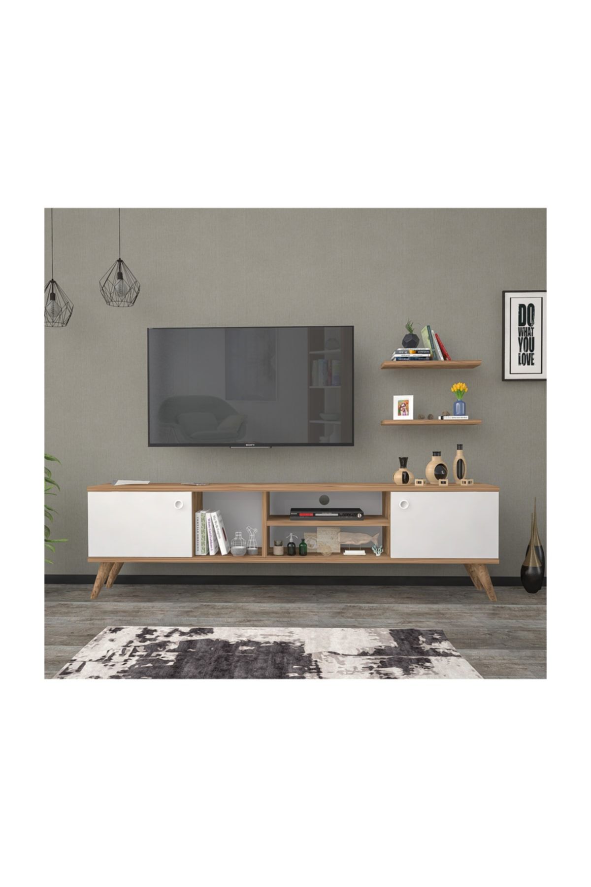 Mbes Mobilya 160 Cm Esin Atlantik-beyaz Tv Ünitesi