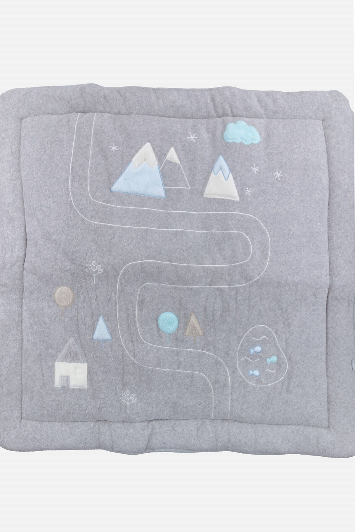 Uygun Orman Yolu Emekleme Minderi 100x100x5 Cm Oyun Matı Gri