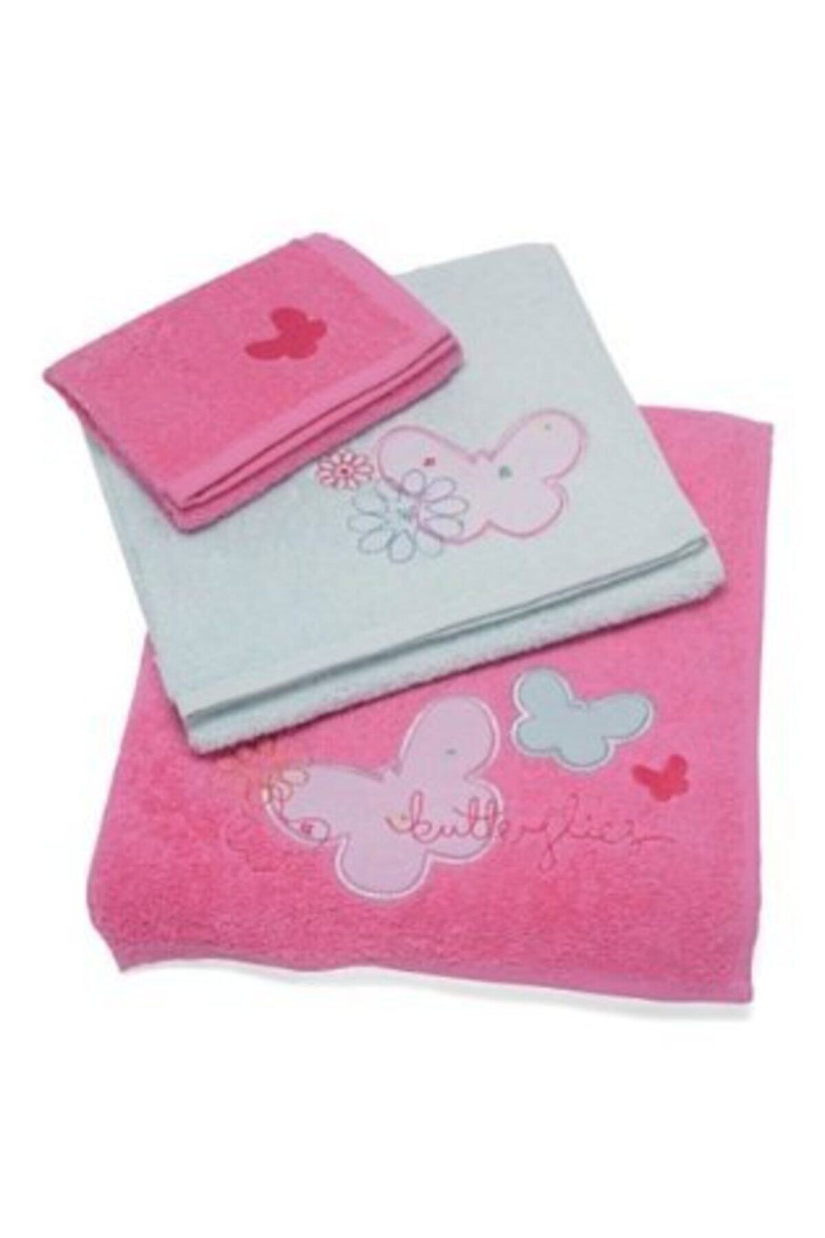 MOTHERCARE Pamuklu Çocuk Banyo Havlu Seti 3lü Takım Butterfly