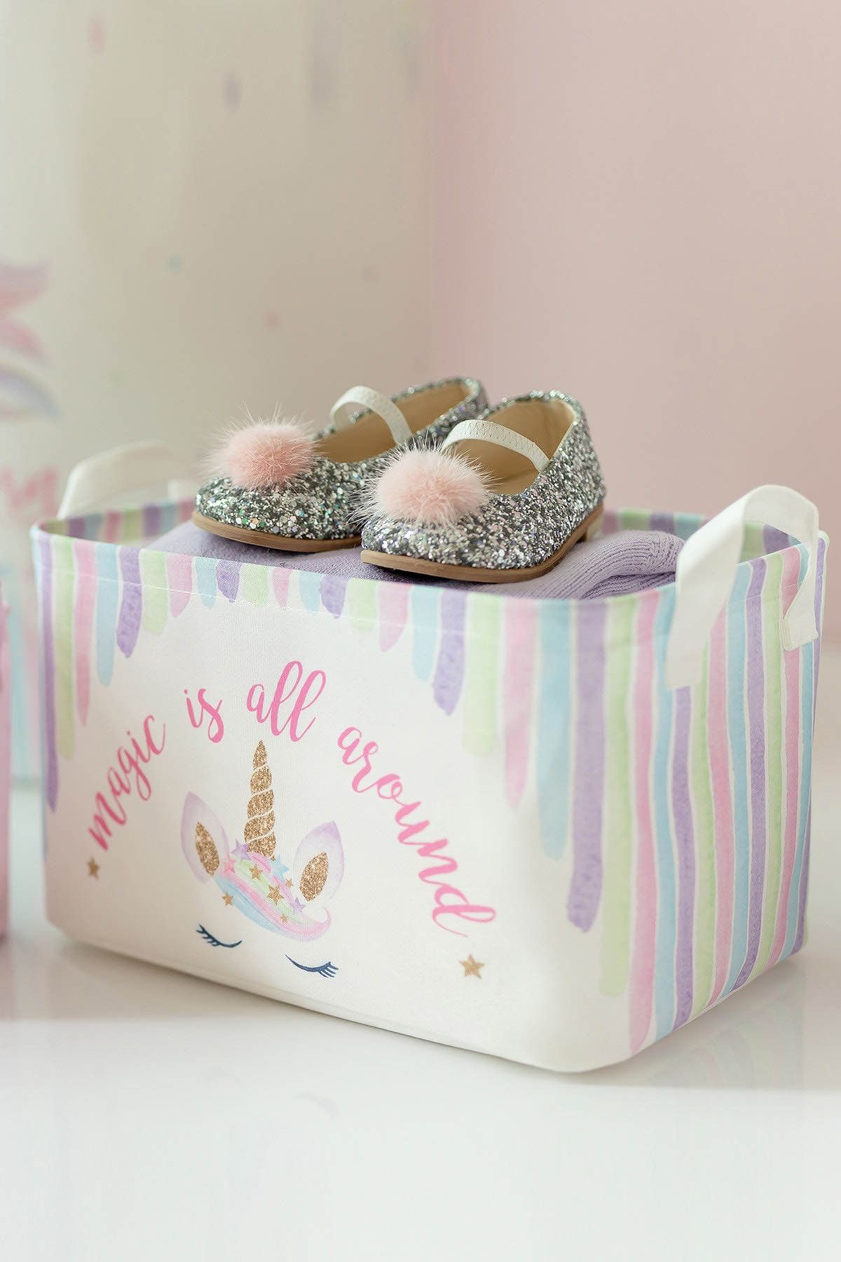 OCEAN HOME Unicorn Baskılı Çocuk Odası Sepeti // 30x21x18