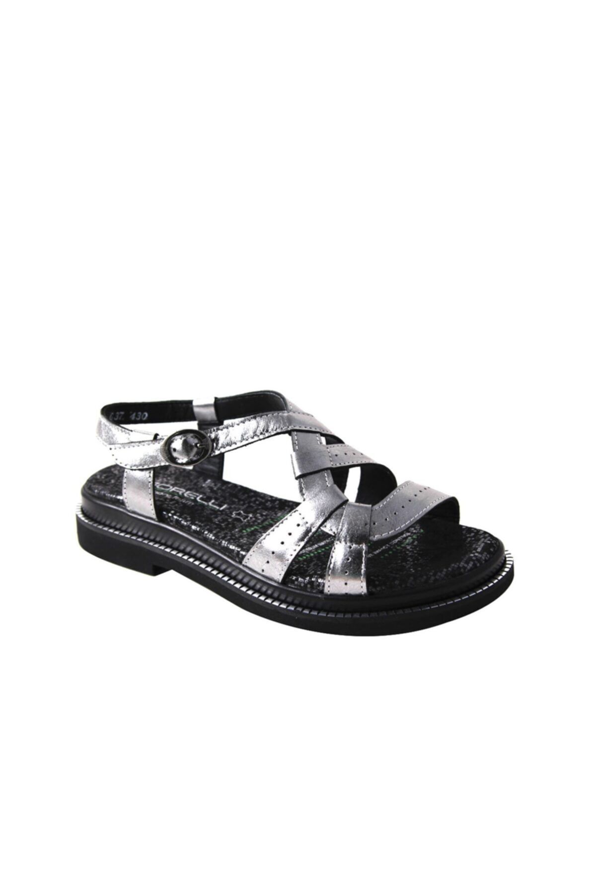 Forelli 24501 Kadın Siyah Deri Sandalet