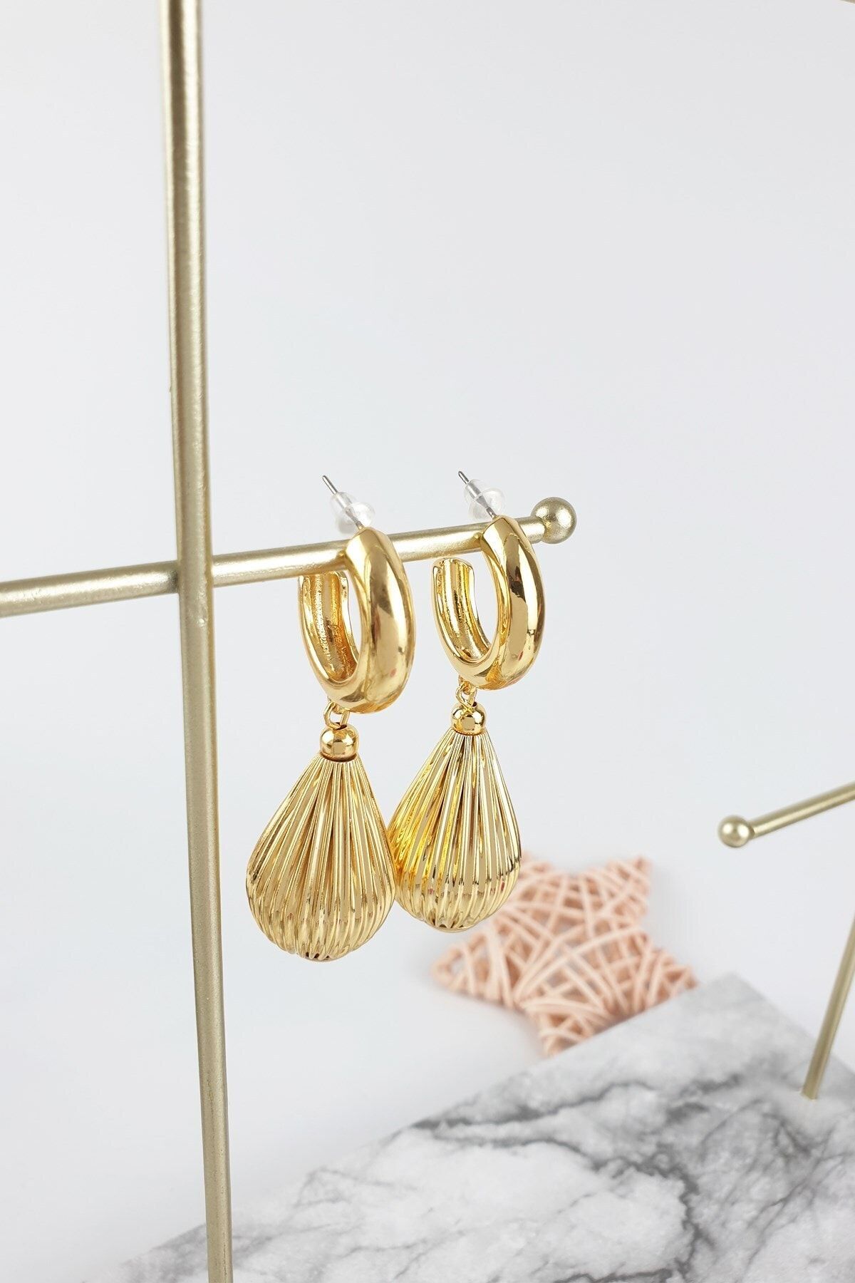 Çlk Accessories Oval Top Küpe B300