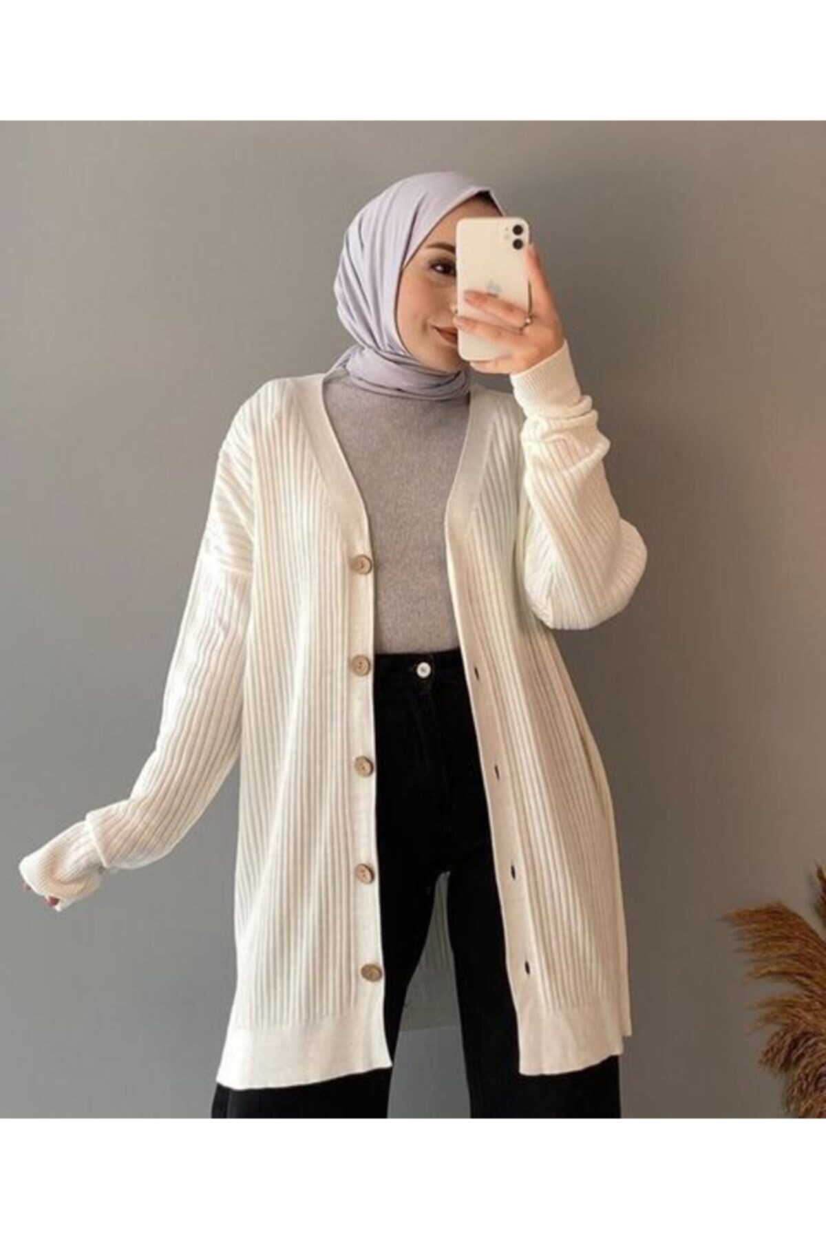 favoristore Düğmeli Fitilli Hırka