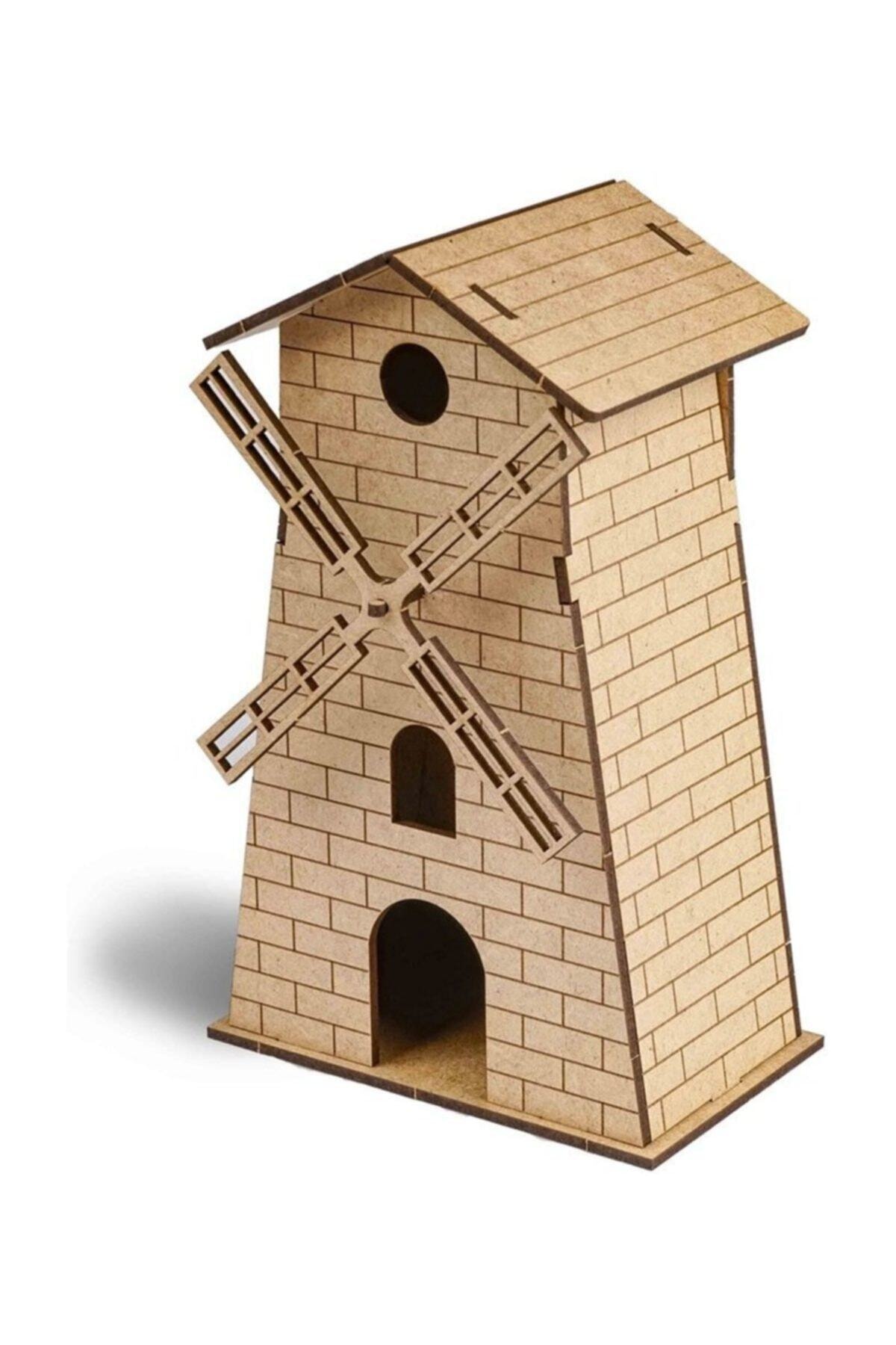 Giftölye 3 Boyutlu Ahşap Yel Değirmeni Maketi