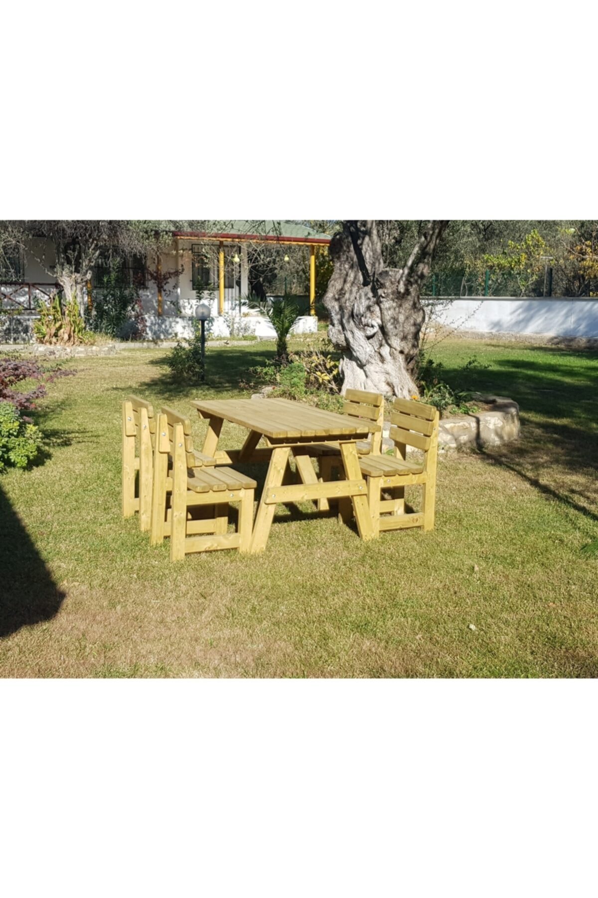 Metsan Ağaç Sanayi Ahşap Bahçe Takımı , Masa Ve Sandalye Takımı Piknik Masası,orman Masası,kamp Masası (GENİŞ MASALI)