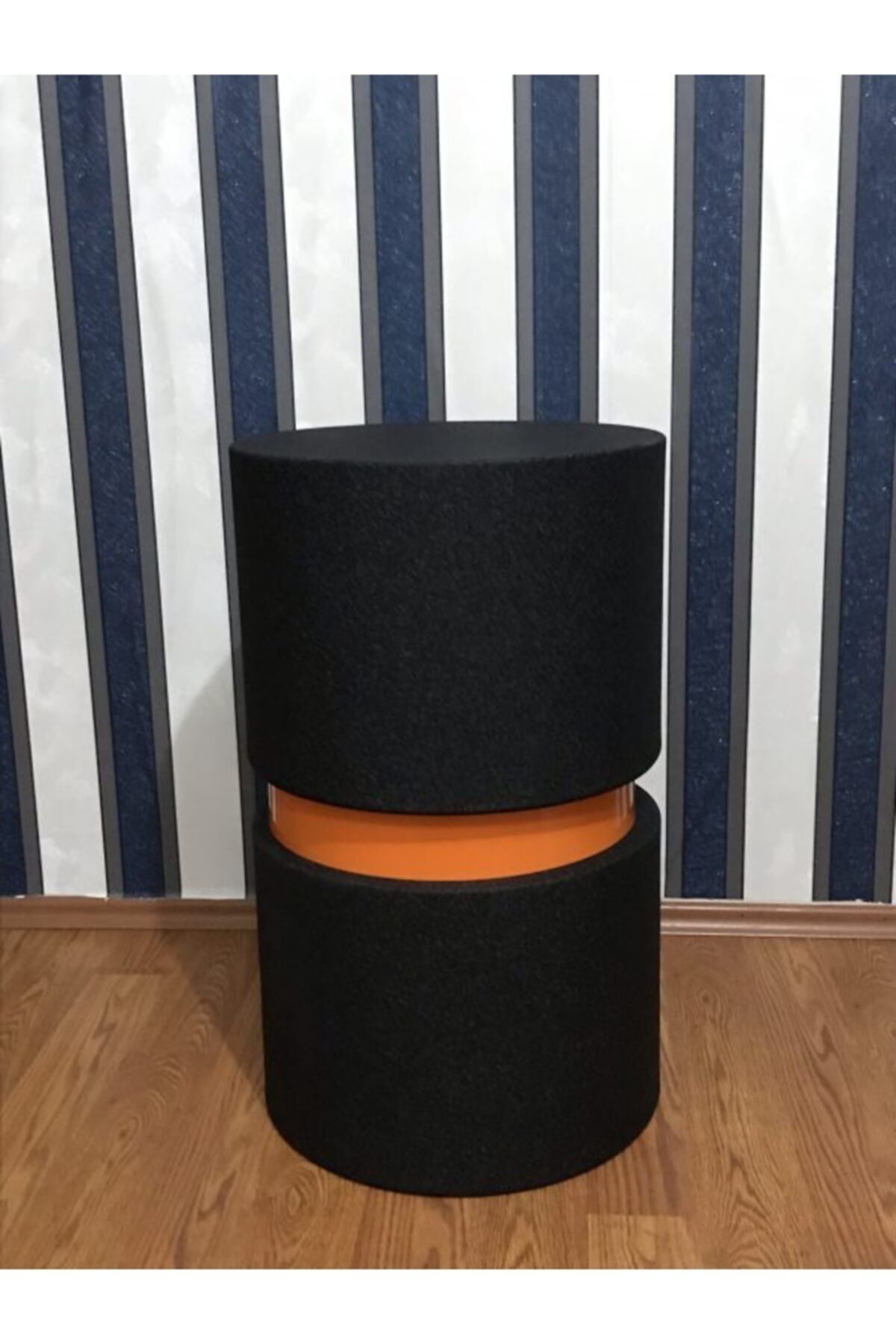 AresDecoration Bilezikli Sehpa Siyah Krokodil-turuncu 65 Cm
