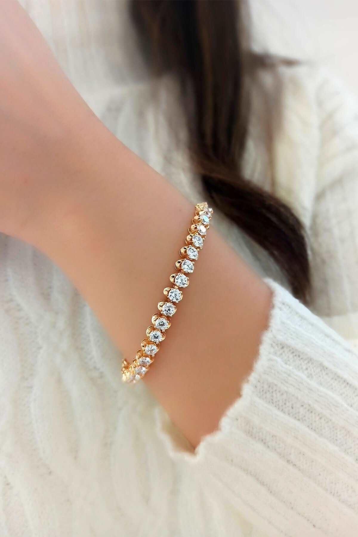 Çlk Accessories Özel Seri Zirkon Taşlı Bileklik Trbilek7491 B38503