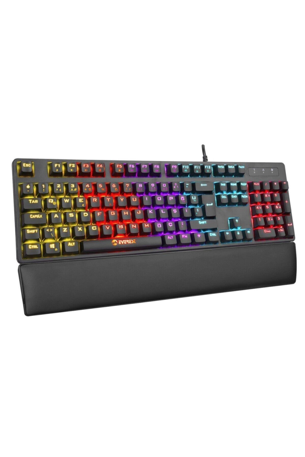 Everest Kb-gx8 Redcore Usb 9 Renk Led Aydınlatmalı Red Switch Mekanik Gaming Oyuncu Klavyesi