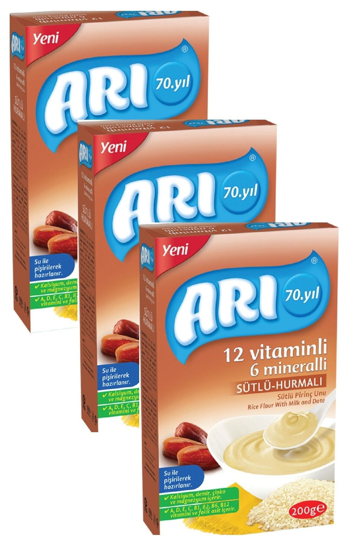 Arı Mama Arı 12 Vitaminli 6 Mineralli Sütlü-hurmalı 200 G X 3 Adet