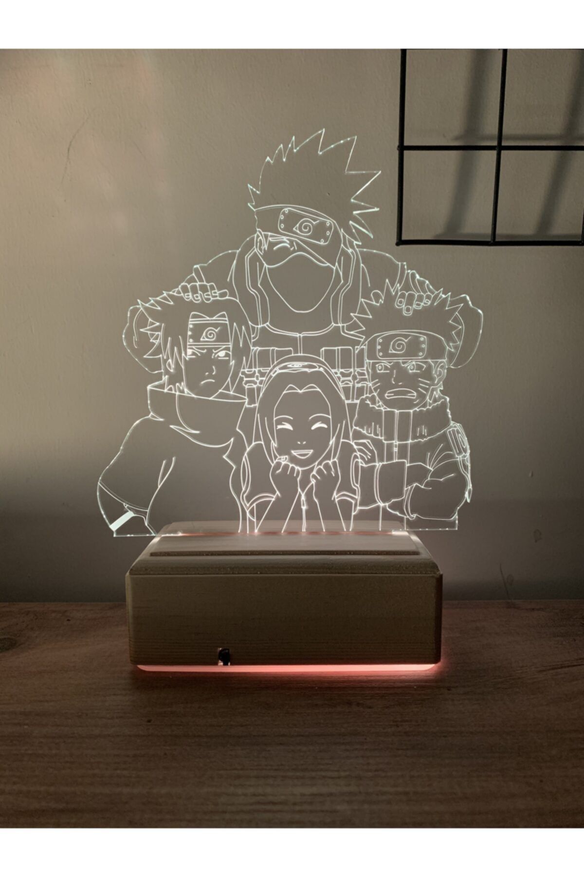 Modiwa Design Naruto Team 7 Kakashi 16 Renk Kumandalı Gece Lambası