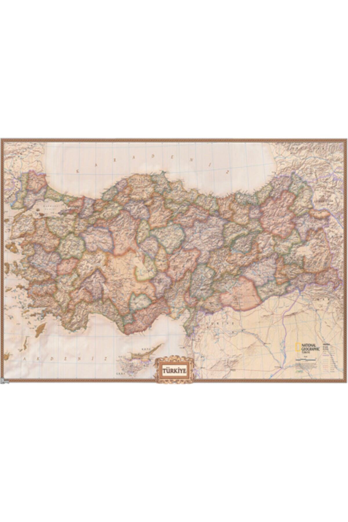 Hayat Poster Türkiye Coğrafi Haritası 70 Cm X 100 Dev Kuşe Poster (silindir Kolili Kargo Ile)