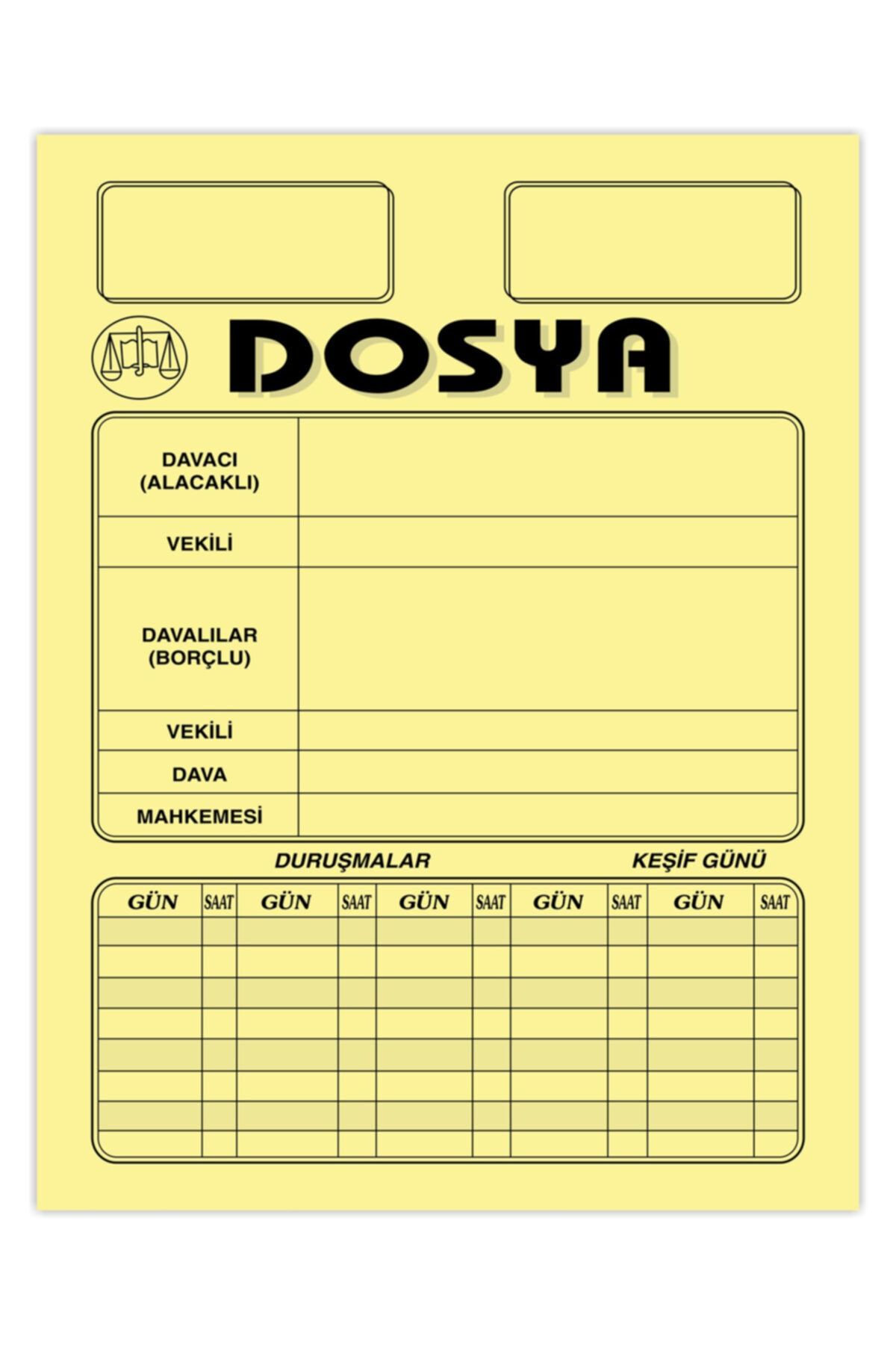 Kaya Avukat Büro Ofis Dava Icra Dosyası Sarı (Büyük Boy) 1.kalite 50'lik Paket