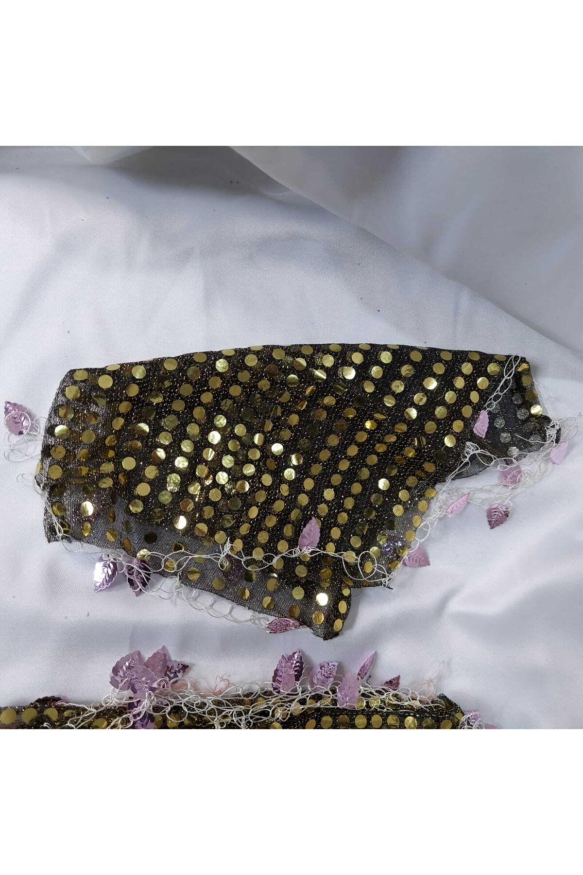 Aker Hediyelik Siyah Gold Halay Mendili Özel 70 Tane Gelin Nedime Lüks Pullu Halay Mendili Kına Halay Mendilleri