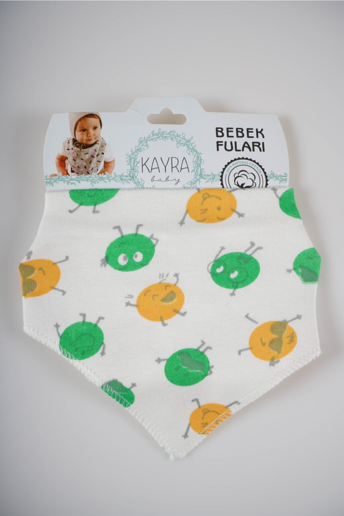 MİNİKO KİDS Bebek Deesenli Penye Pamuk Çıtçıtlı Fular Önlük