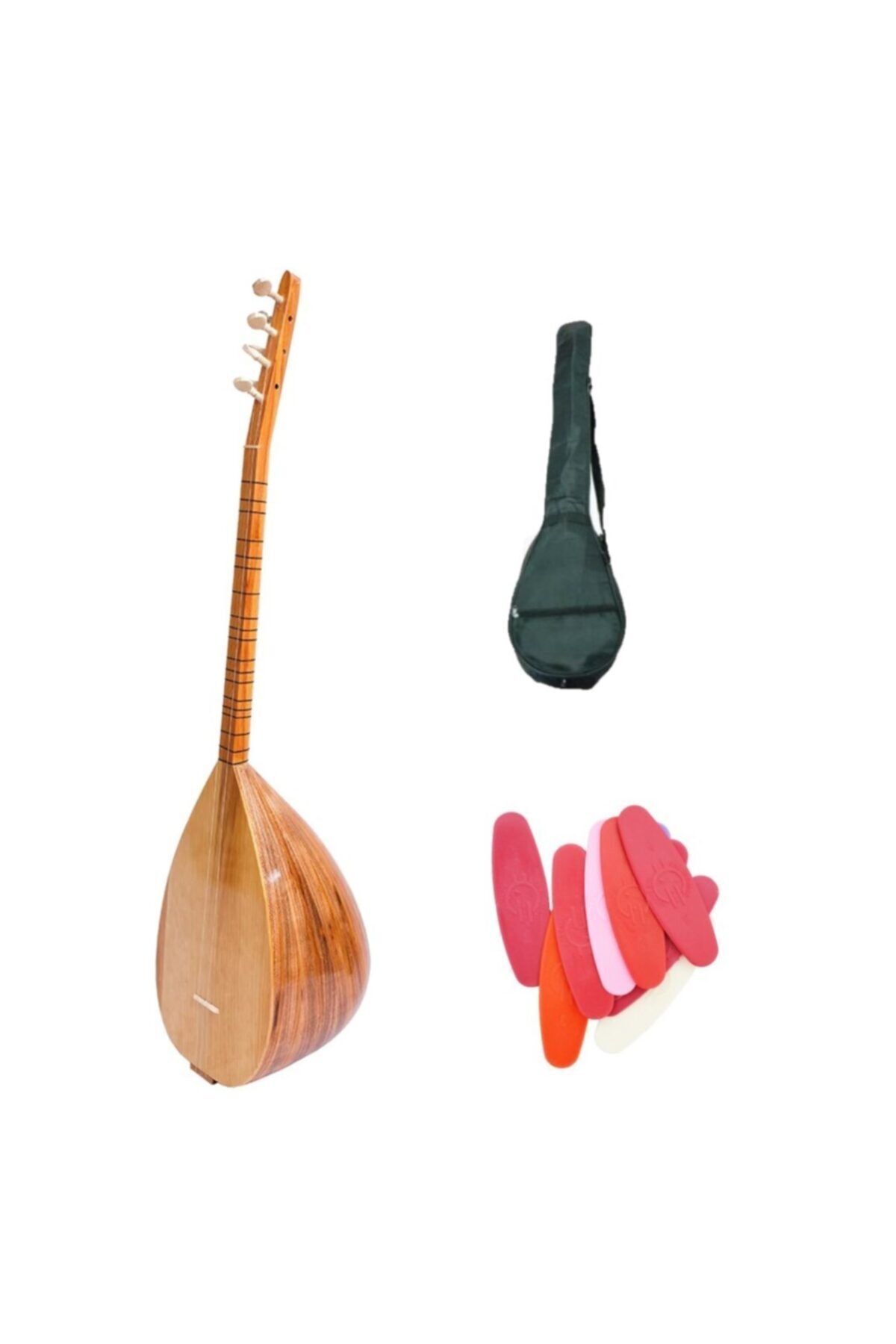 MARCİA / Uzun Sap Bağlama / Saz + Kılıf + Erdal Erzincan Tezene / Mızrap