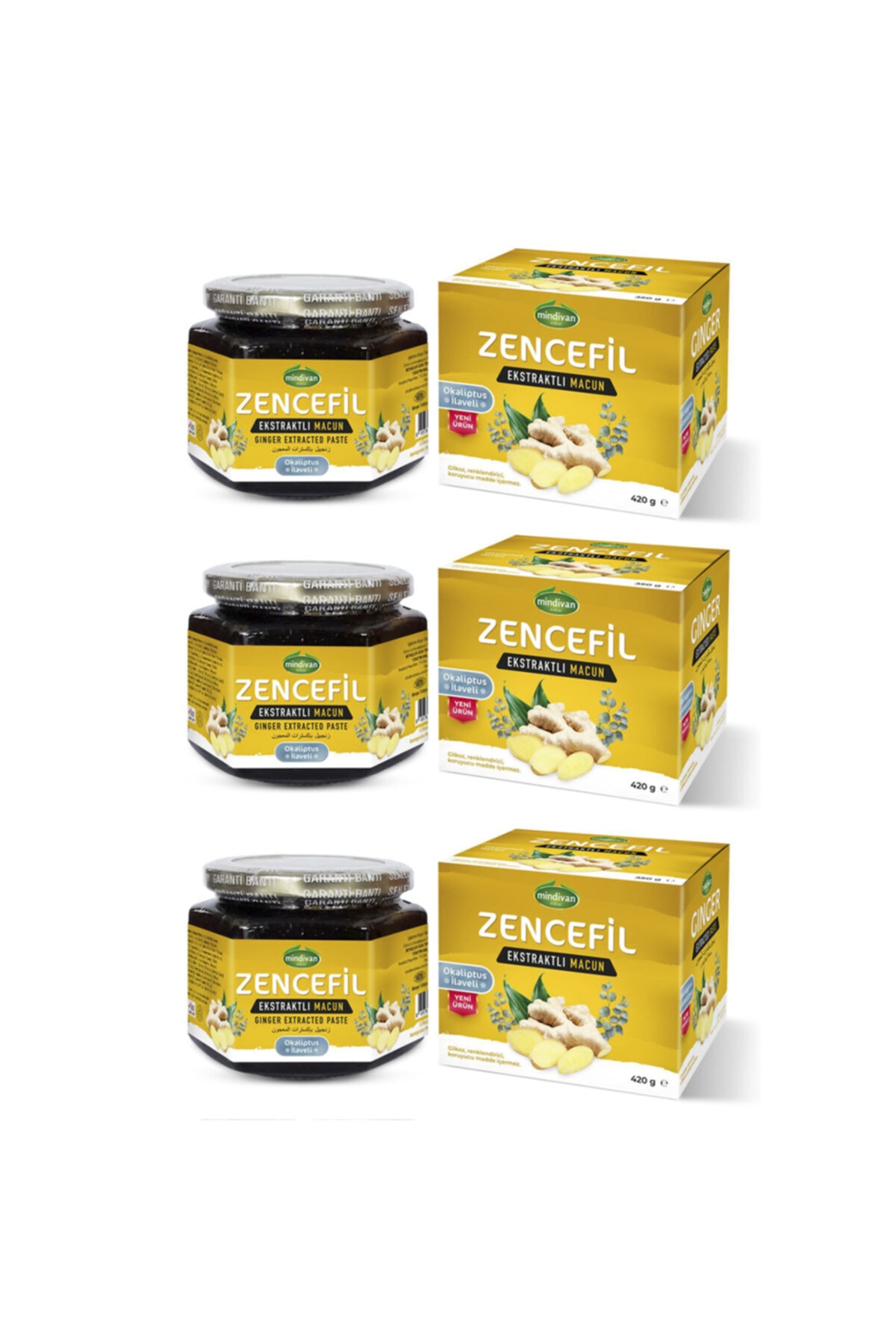 Mindivan Zencefil Ekstraktlı Bitkisel Bal Karışımı 420 G X 3 Adet