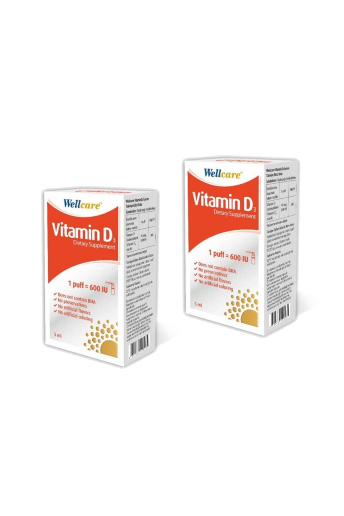 Wellcare Vitamin D3 600 Iu 5 Ml Sprey X2 Adet