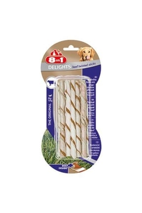 Delight Twisted Sticks Biftekli Ağız Bakım Kemiği Köpek Ödülü 10 Lu 55 Gr Image 0