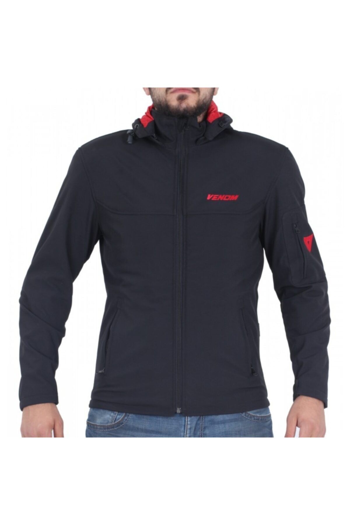 VENOM Jaws Softshell Korumalı Motosiklet Ceketi -siyah