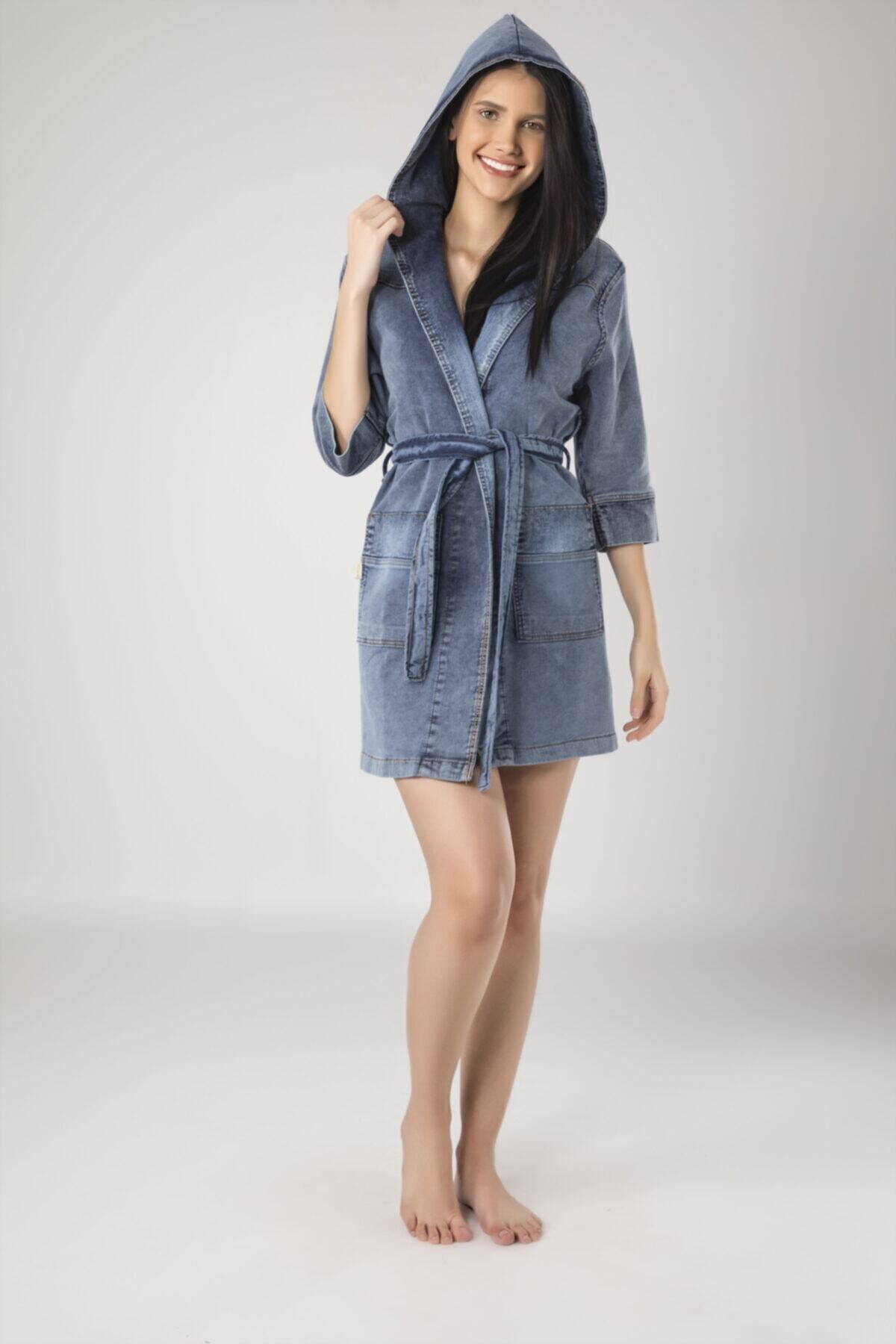 Nuşa KadınJeans Sabahlık Bornoz