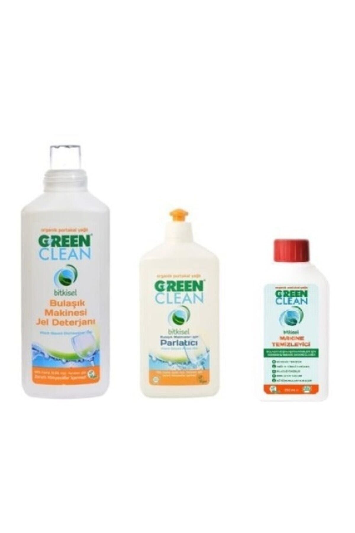 Green Clean Jel Deterjan 1000 ml Parlatıcı 500 ml Makine Temizleyici 250 ml 3'lü Set