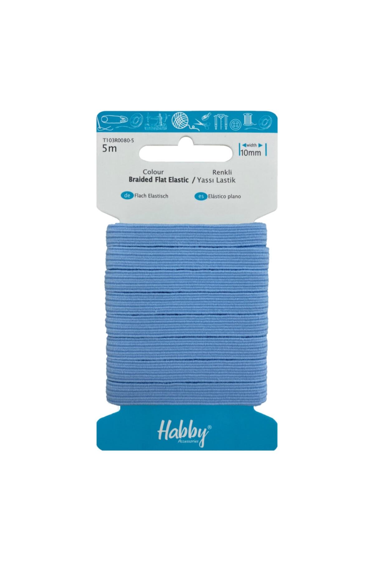 Habby Accessories Bebe Mavi 10mm Yassı Lastik 5 Metre