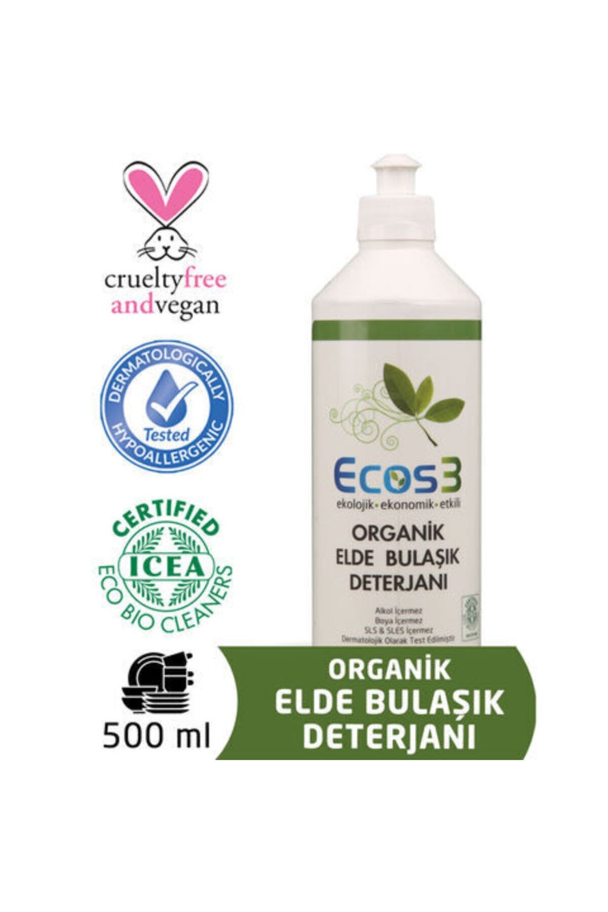 Ecos3 Organik Elde Bulaşık Deterjanı 500ml