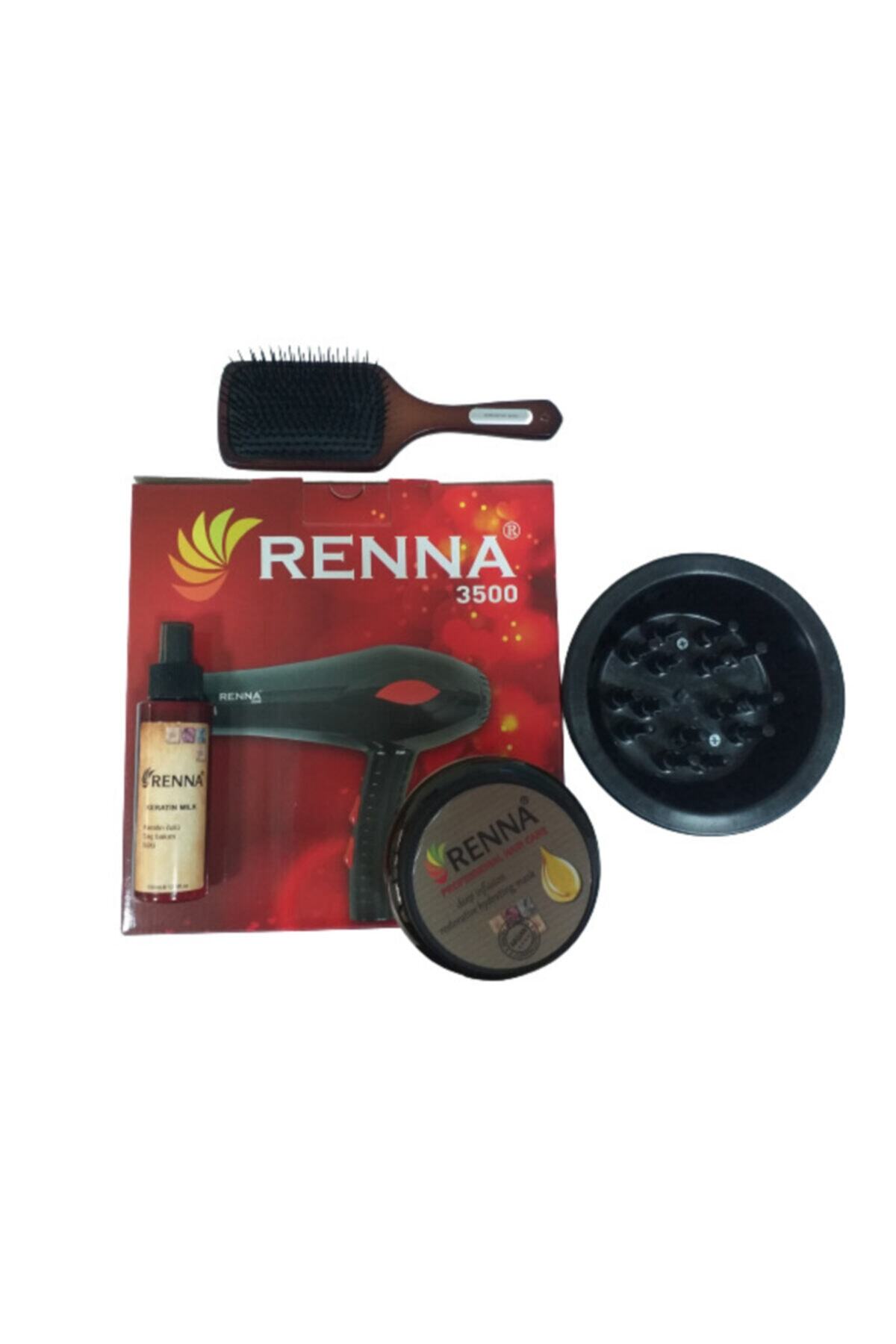 Renna Kozmetik Renna Fön Makinesi 3500watt + Açma Tarağı + Renna Keratin Sütü + Renna Bakım Kremi + Vigo