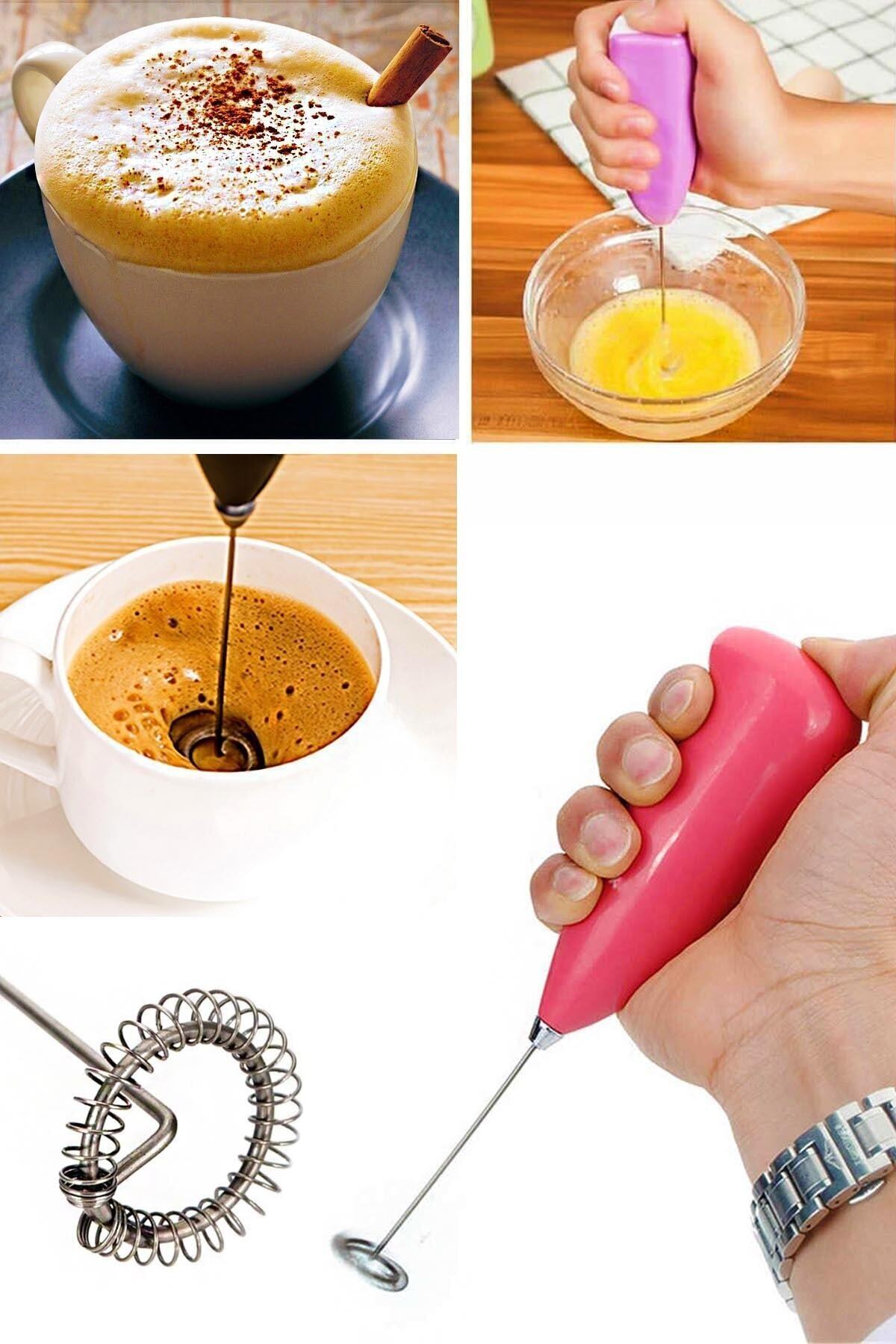 Homeland Pilli Mini Mixer Kahve Cappuccino Karıştırıcı