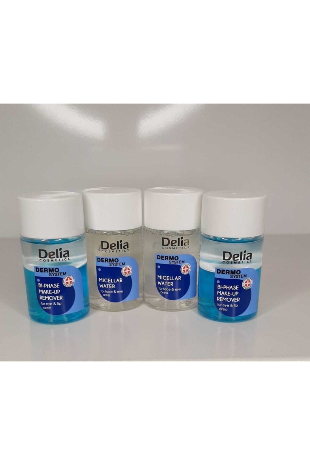 Delia Cosmetics Delia Yüz Ve Göz Makyaj Temizleme Suyu 50 Ml Dermo System Micellar 4'lü Çanta Boyu Set