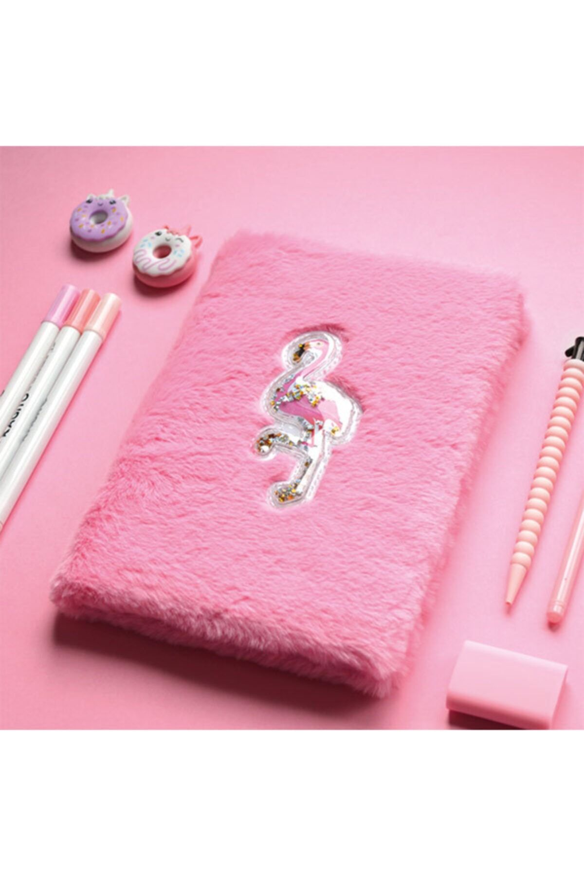 kagito Flamingo Peluş Çizgili Defter (a5)