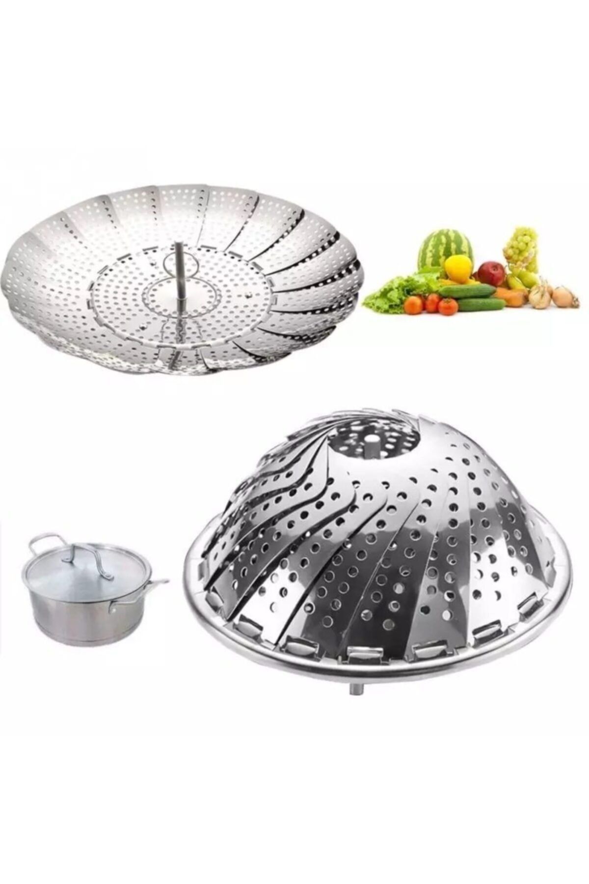 kitchen store paslanmaz celik buharda sebze pisirme haslama aparati katlanabilir buharli pisirici fiyati yorumlari trendyol