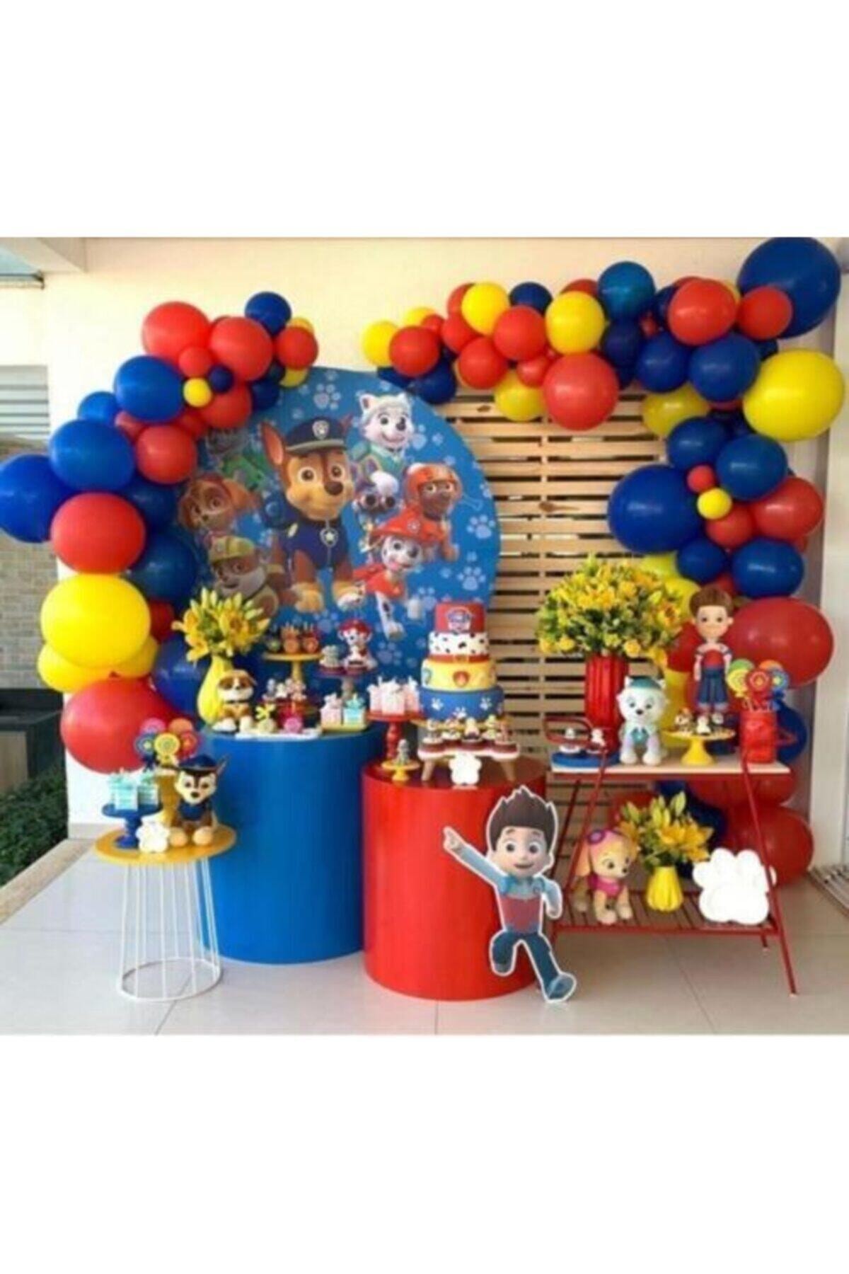 Kelebek Parti ve Kına Paw Patrol Konsept 100 Adet Metalik Balon Ve Balon Zinciri
