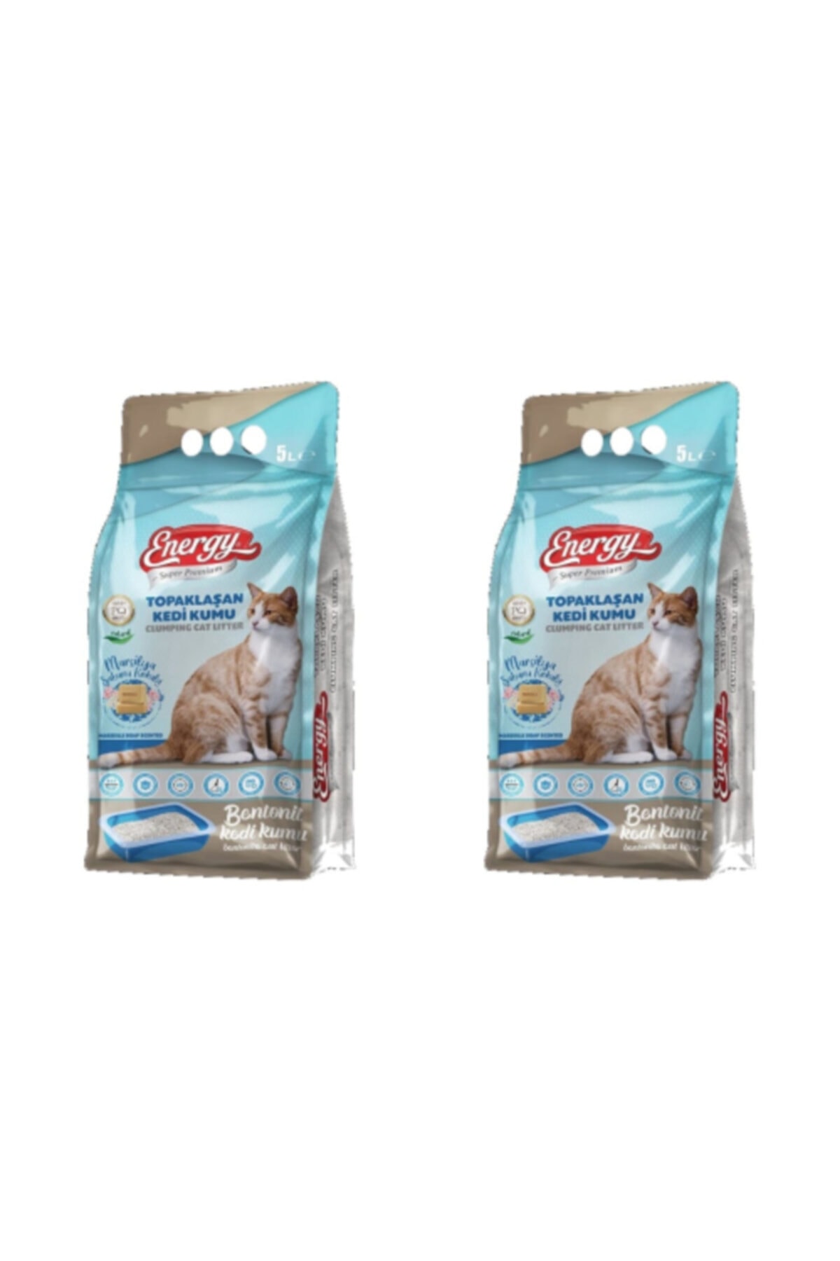 Pet Food Energy Kedi Kumu - Sabun Kokulu Bentonit/doğal-2 Adet 5 5 = 10 Lt