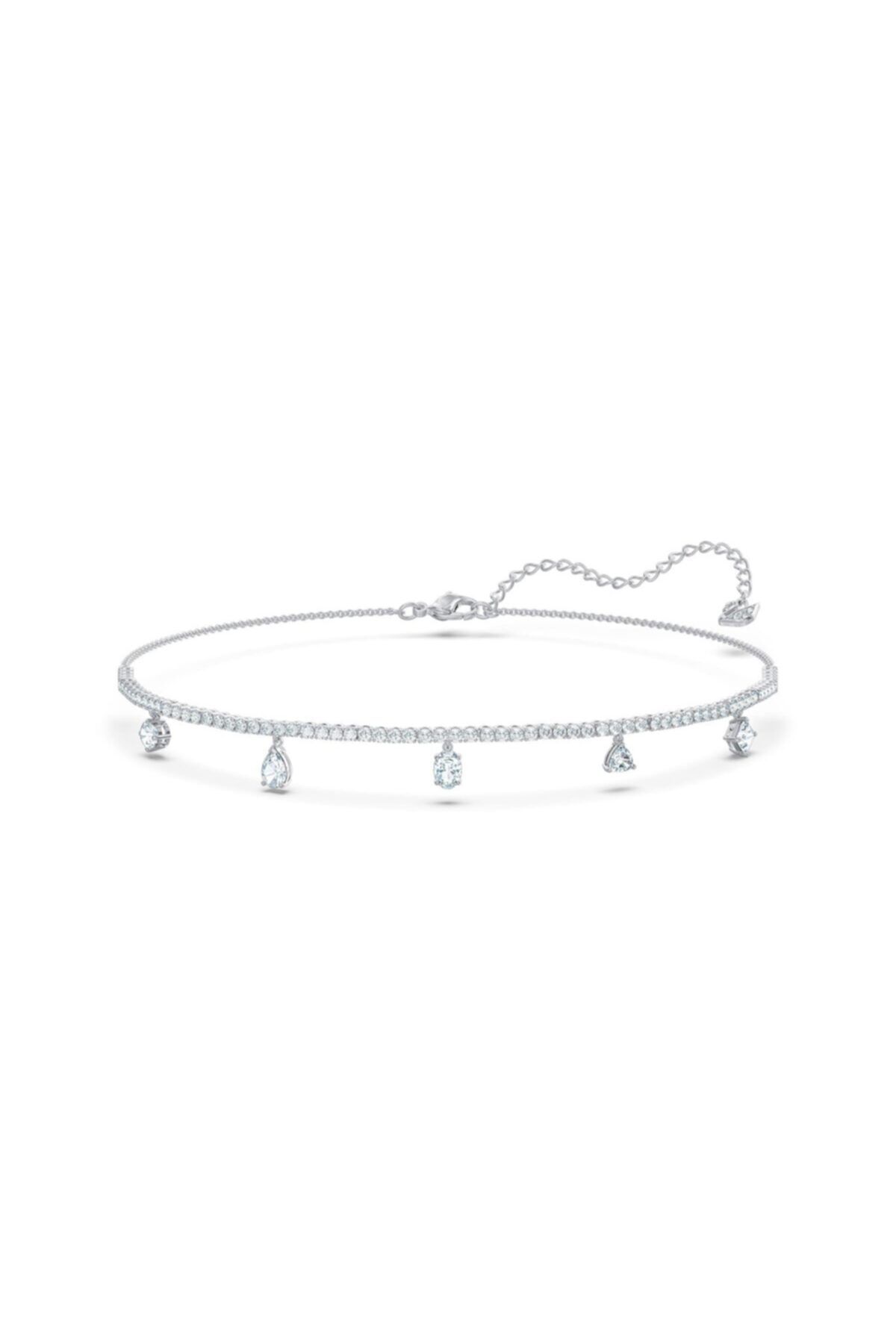 Swarovski Tennis Dlxmc Choker Kolye Beyaz Rodyum Kaplama 5562084