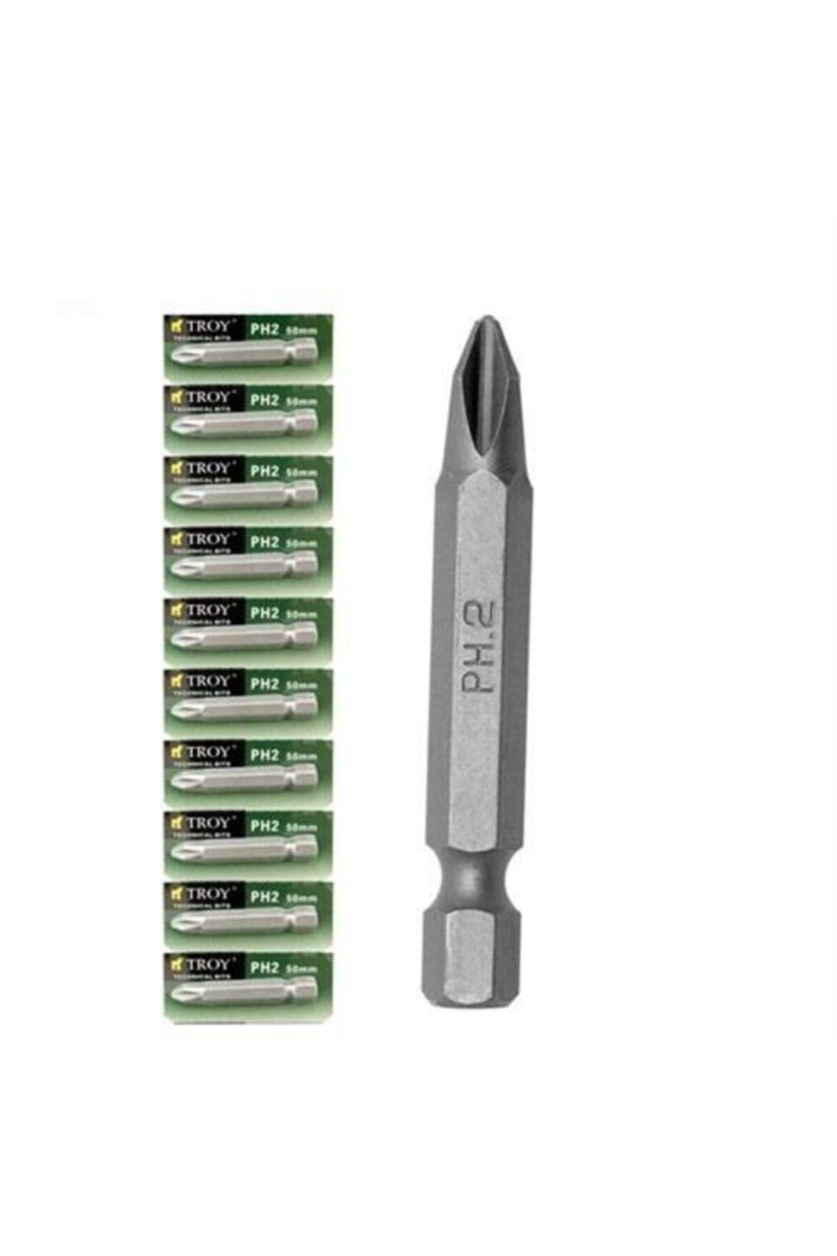 TROY Ph2x50mm Yıldız Bits Uç Tornavida Ucu 10 Adet