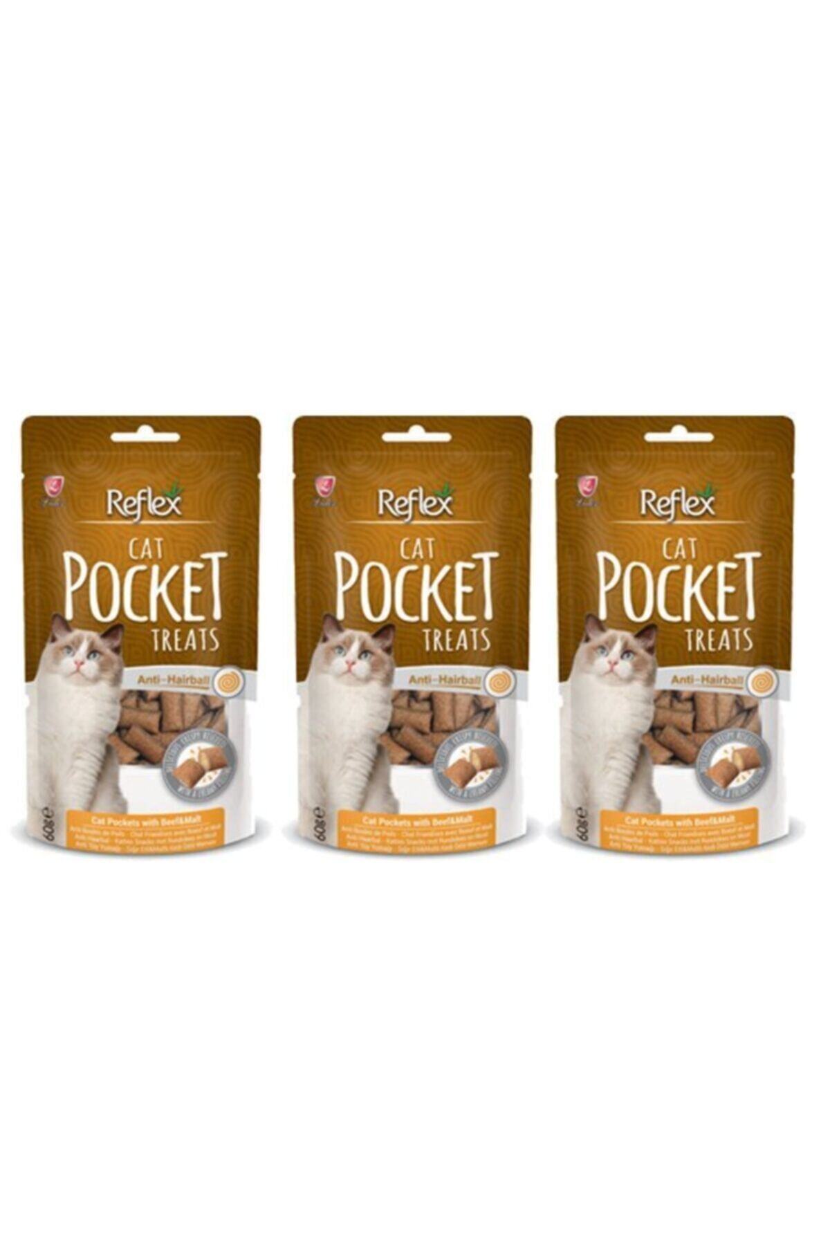 Reflex Pocket Anti Hairball Sığır Etli Ve Maltlı Kedi Ödülü 60 Gr X 3 Adet