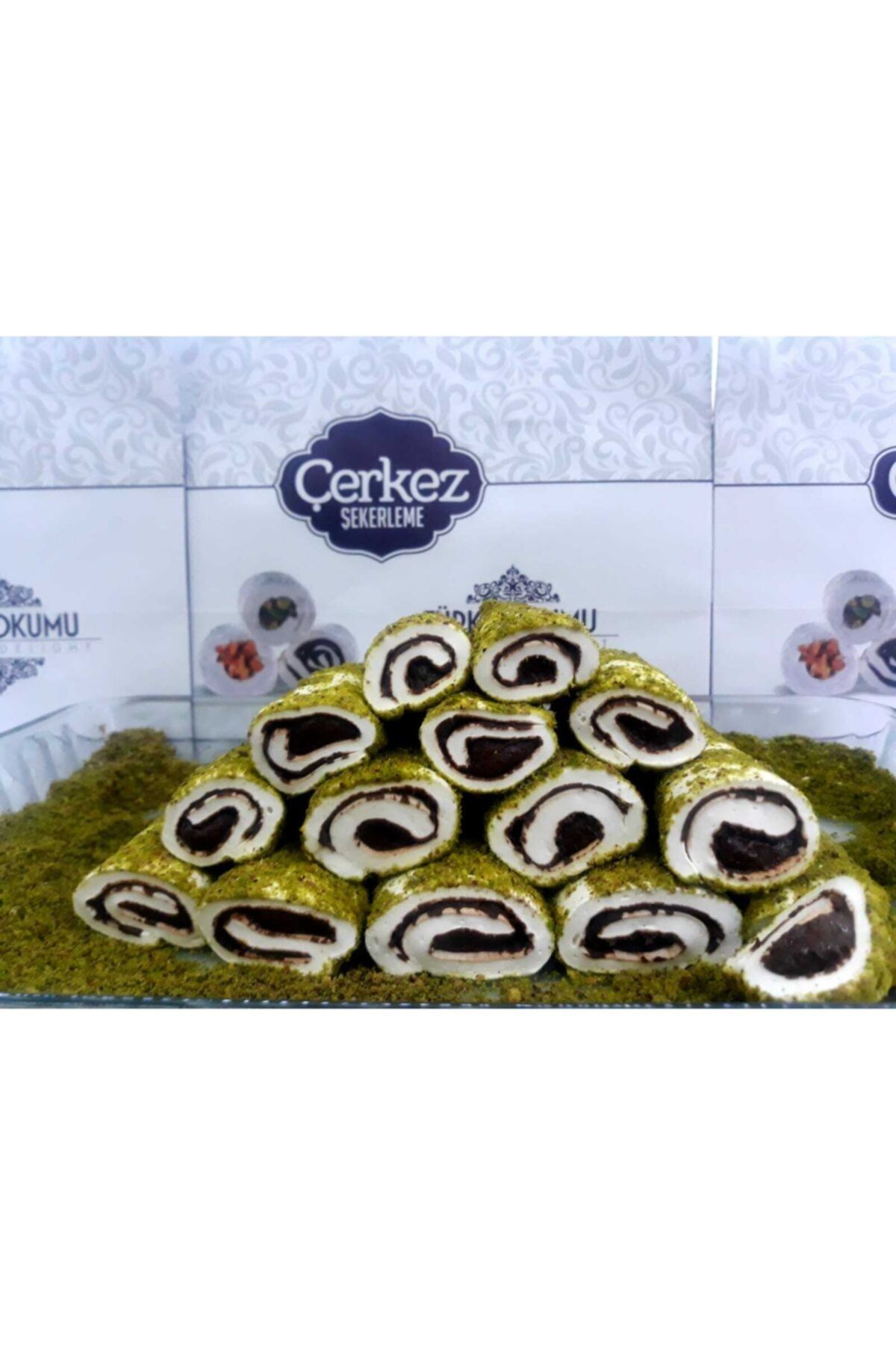 Çerkez Şekerleme Sultan Içi Çikolatalı Dışı Antep Fıstıklı Lokum 1kg.
