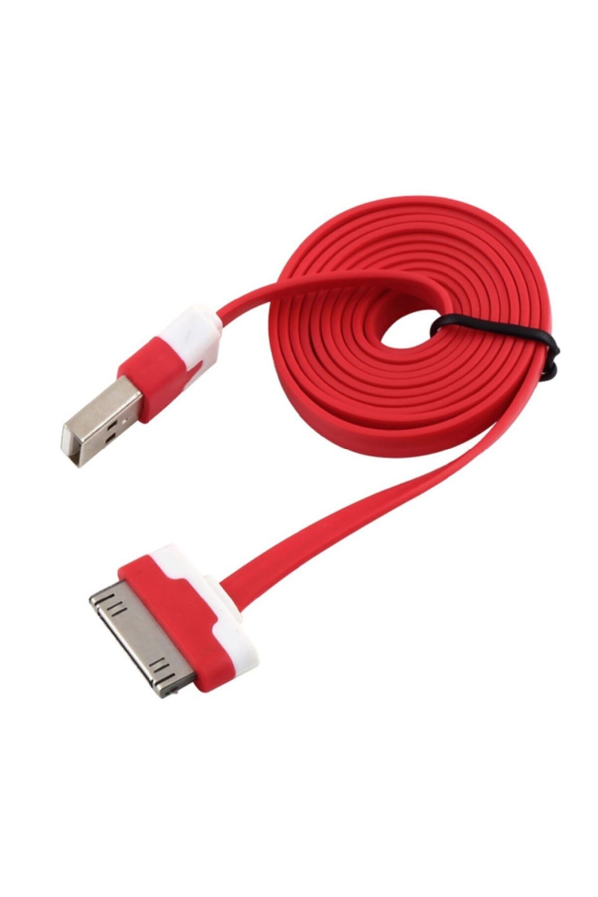 WOZLO Iphone 4s , Iphone 4 , Ipad 2 , Ipad 3 Usb Şarj Data Kablo Renkli Yassı Kablo 1 Mt